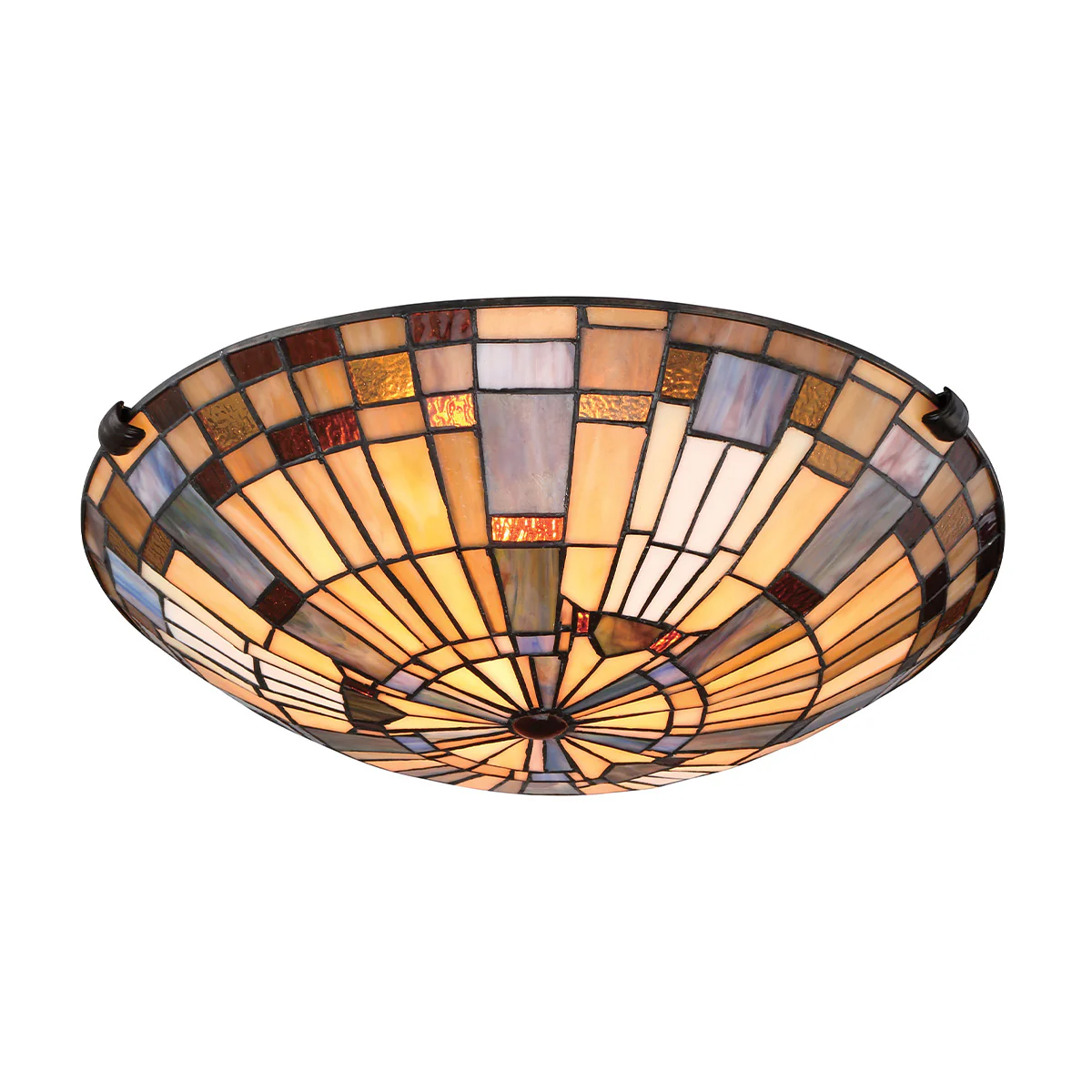 Inglenook 2 lt Flush - Valiant Bronze &amp; Art Glass Shade - Image 6