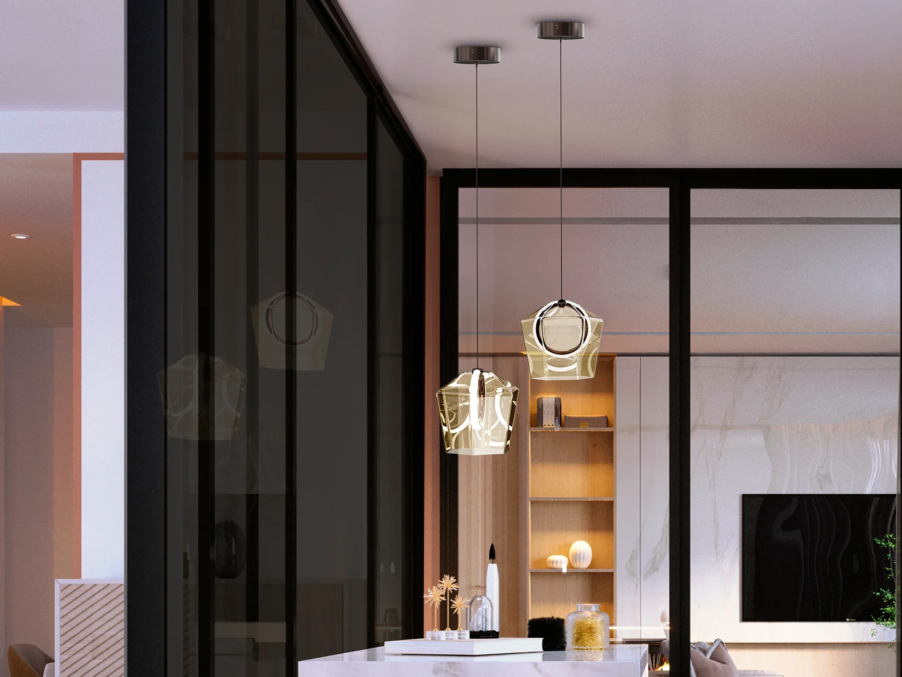 Ingrid Single Pendant - Champagne Finish - Image 5