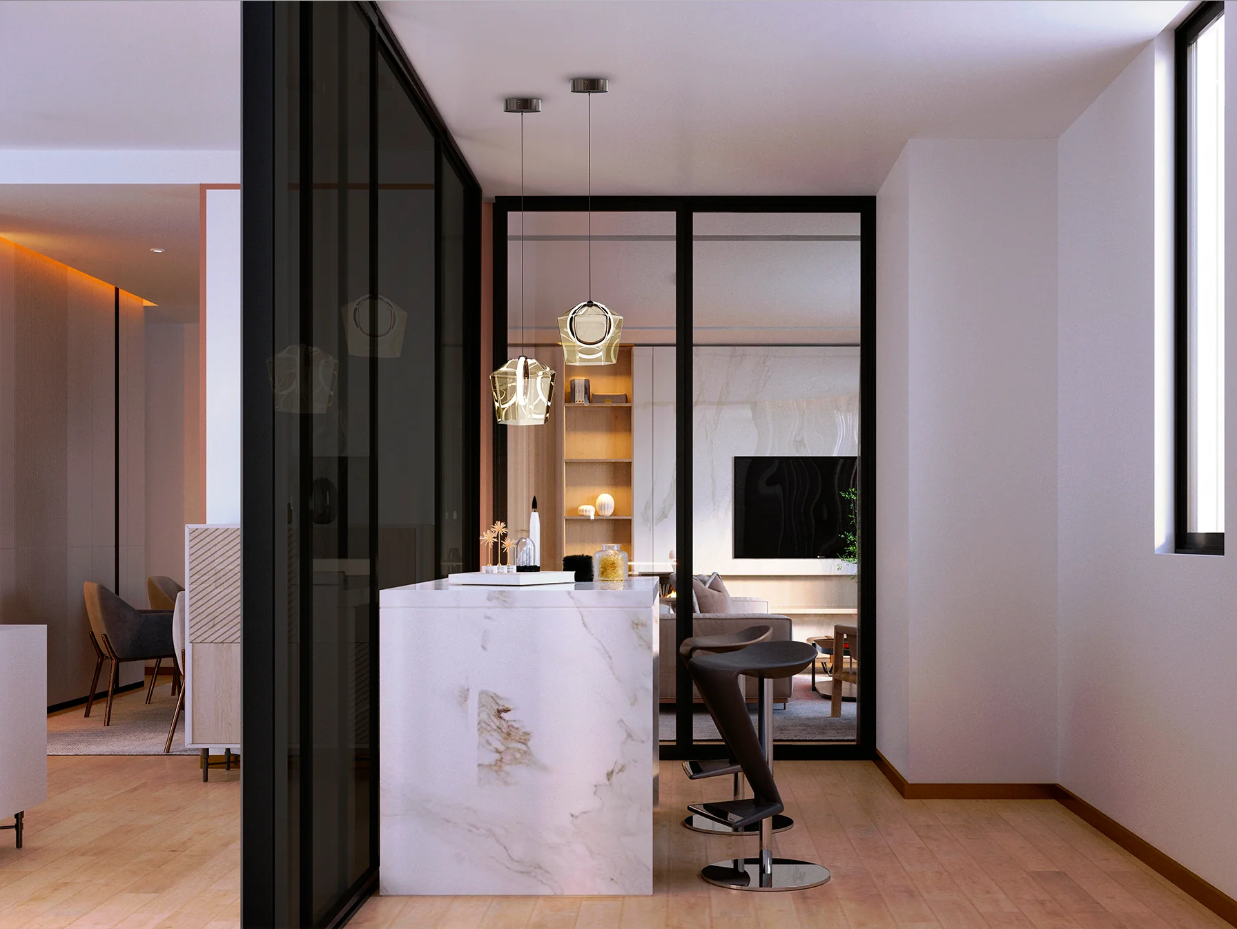 Ingrid Single Pendant - Champagne Finish - Image 6