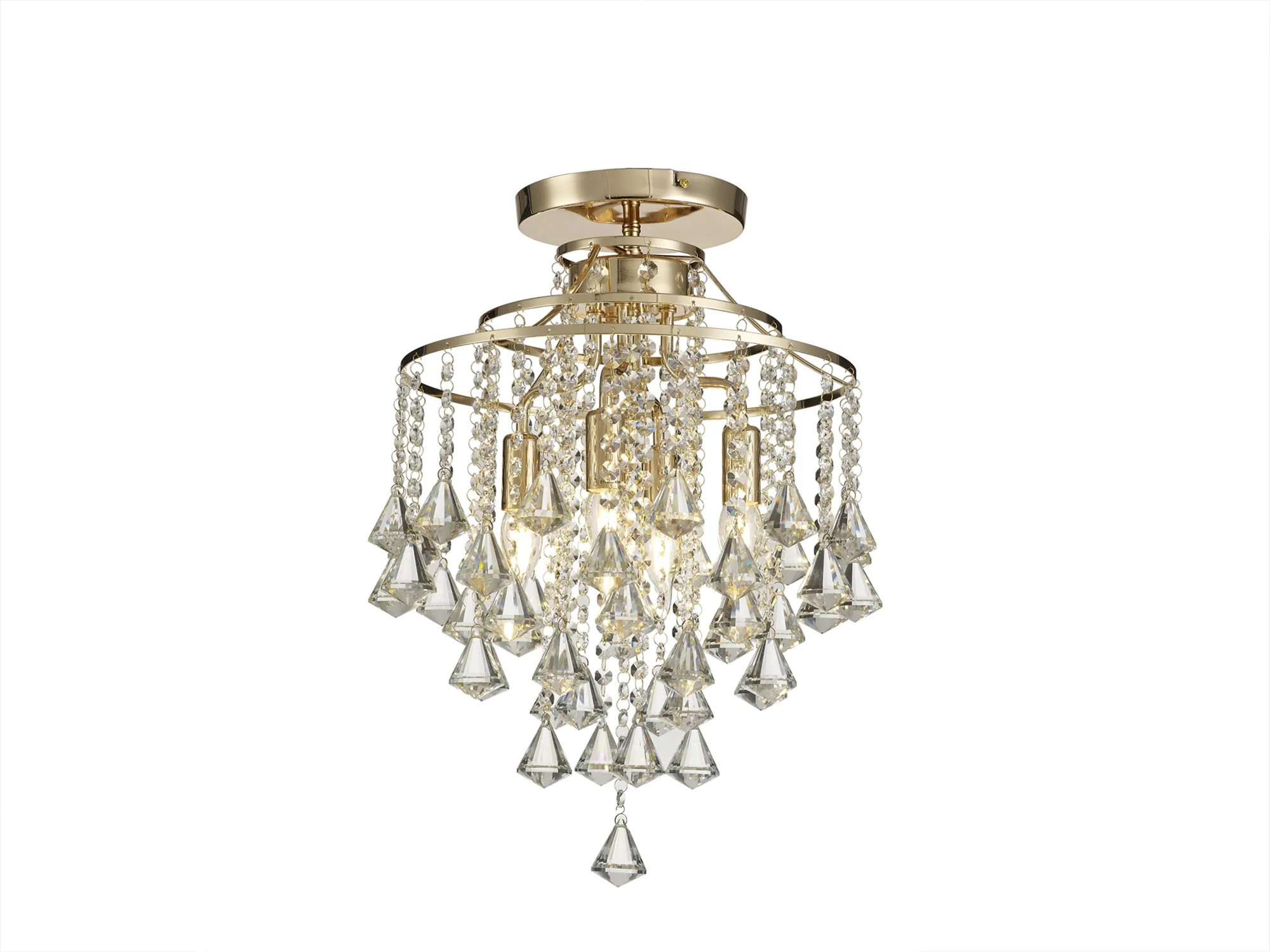 Inina 4 Light Crystal Flush Ceiling Light French Gold/Polished Chrome - Image 7