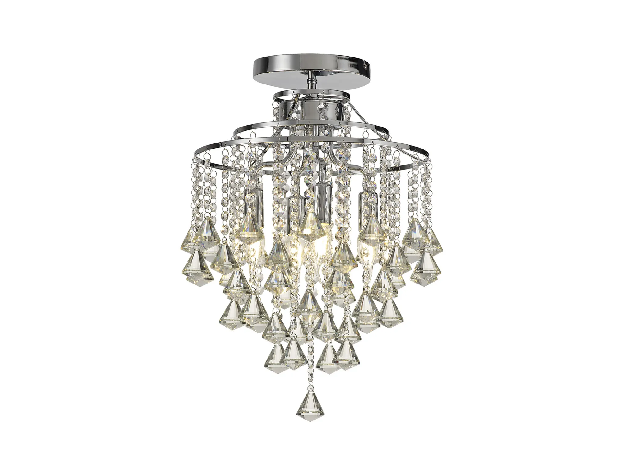Inina 4 Light Crystal Flush Ceiling Light French Gold/Polished Chrome - Image 8