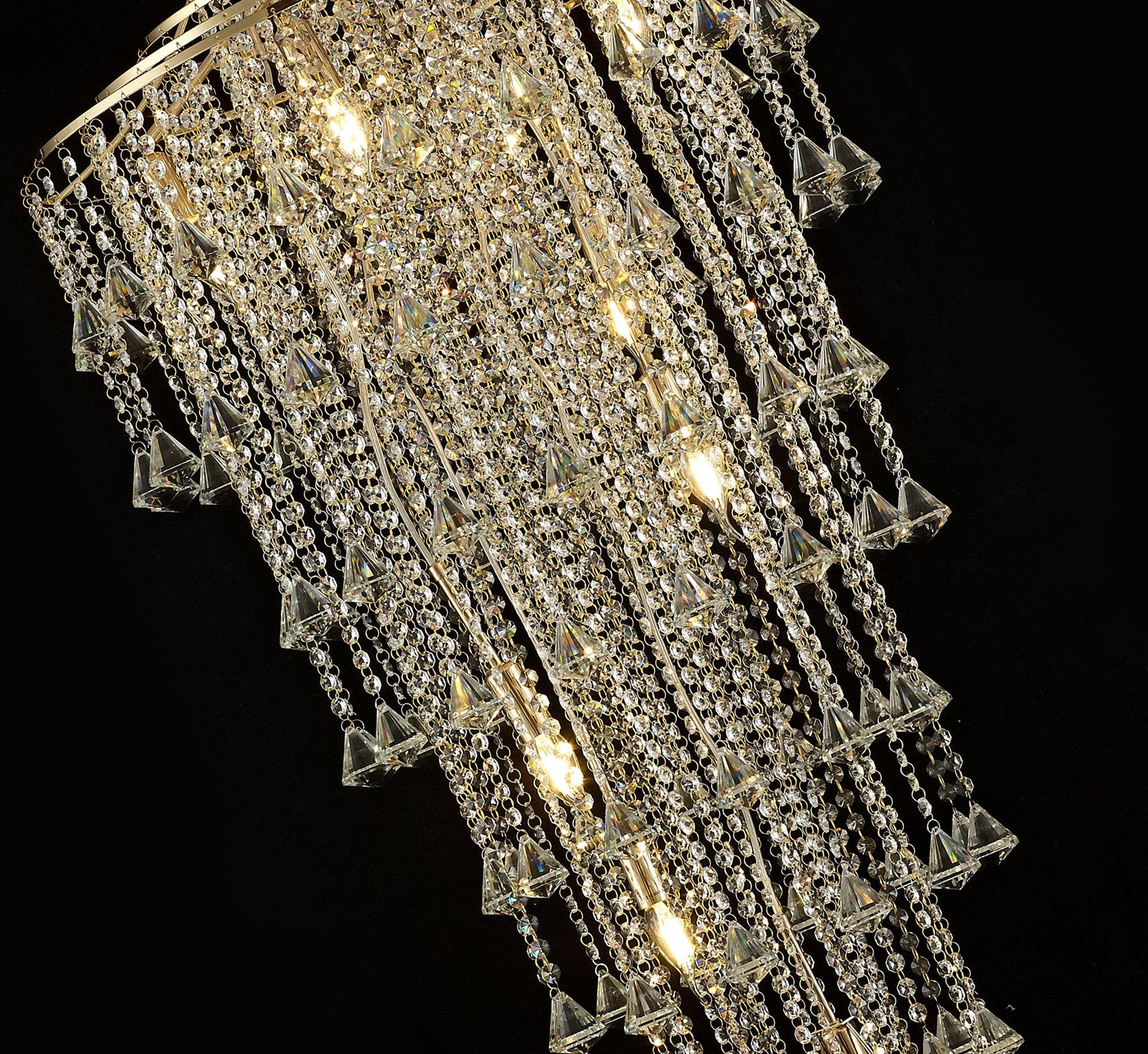 Inina Tall Pendant 9 Light - French Gold/Polished Chrome Finish - Image 2