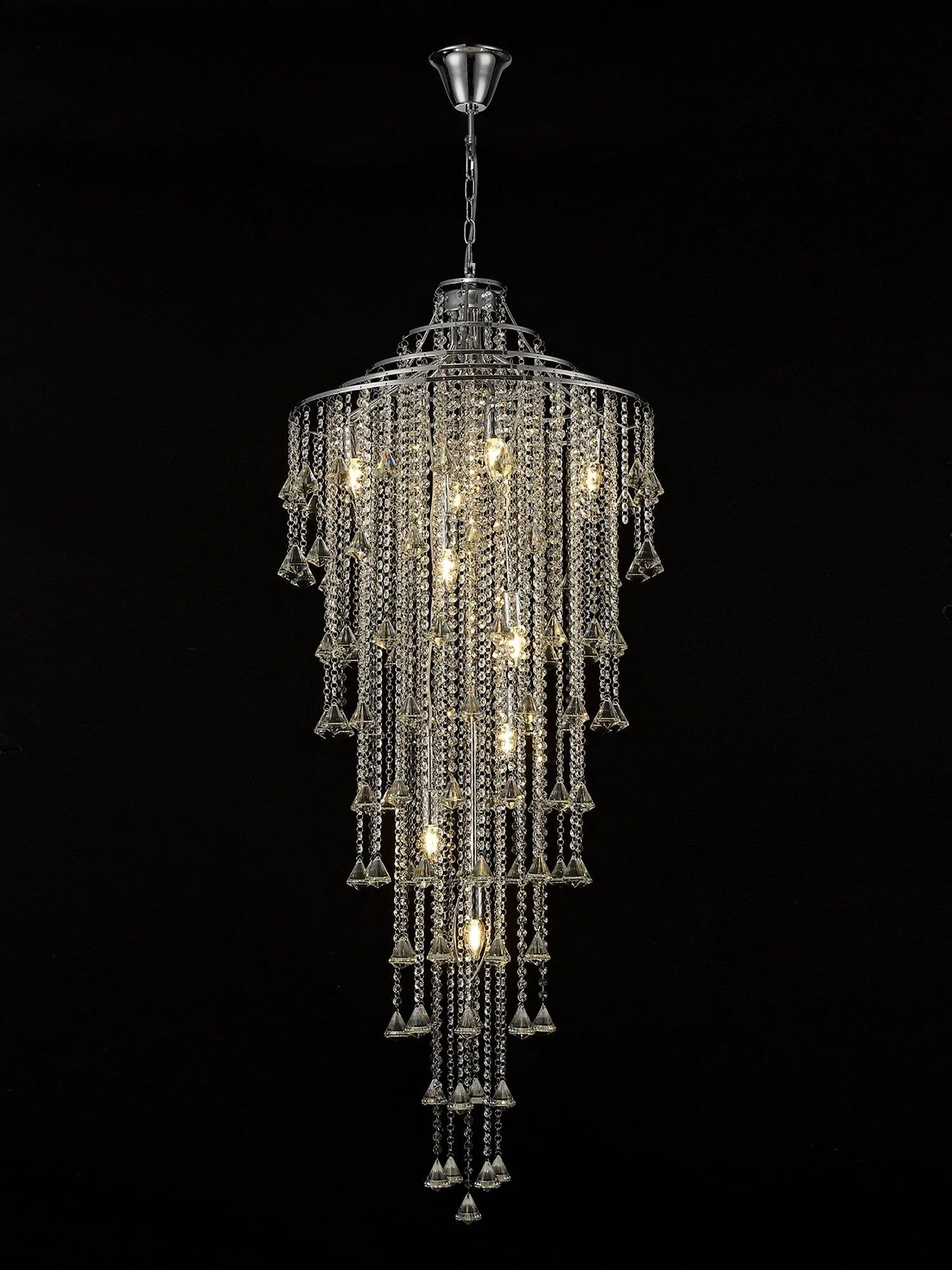 Inina Tall Pendant 9 Light - French Gold/Polished Chrome Finish - Image 3