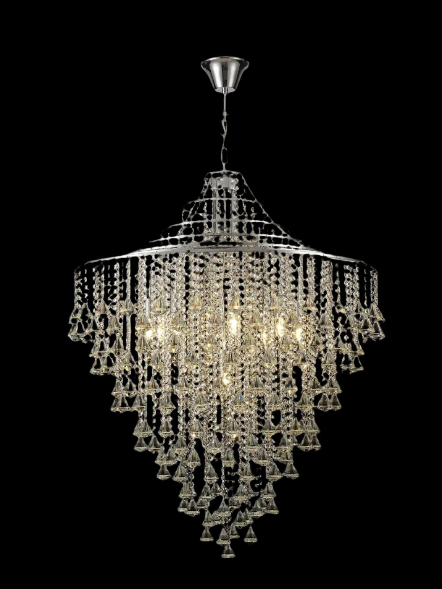 Inina Pendant 9 Light Polished Chrome / French Chrome & Crystal - Image 2
