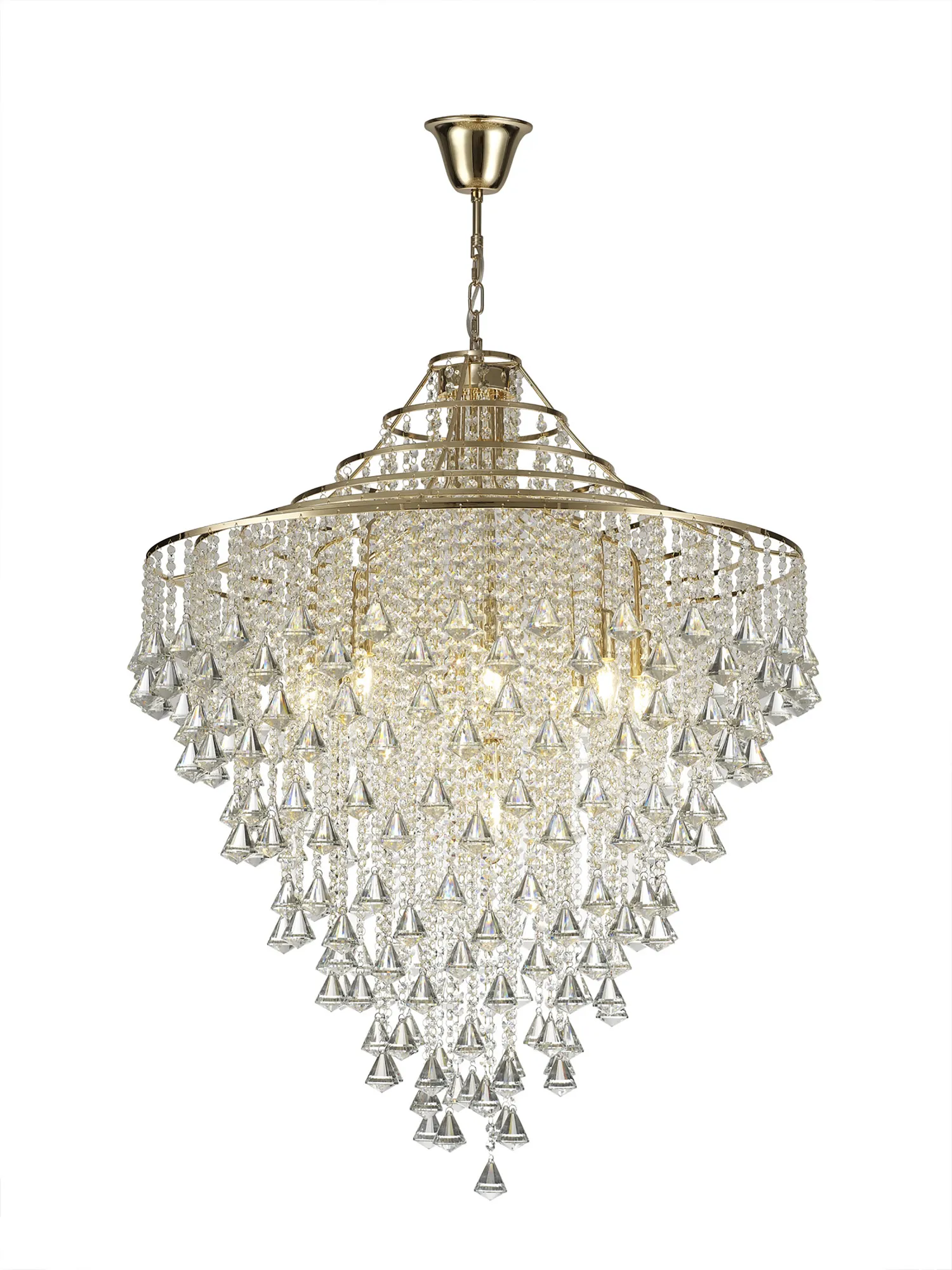 Inina Pendant 9 Light Polished Chrome / French Chrome & Crystal - Image 3