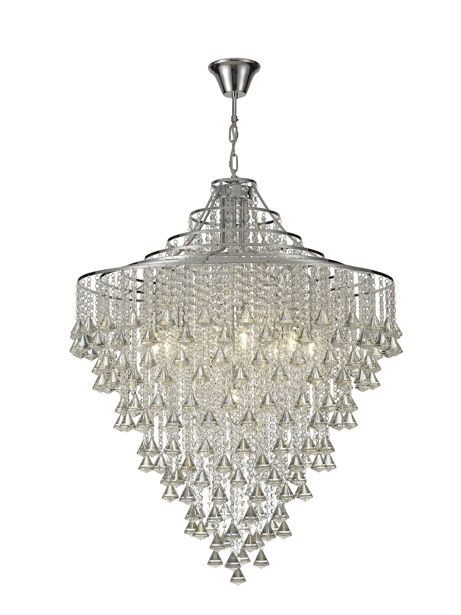 Inina Pendant 9 Light Polished Chrome / French Chrome & Crystal - Image 4