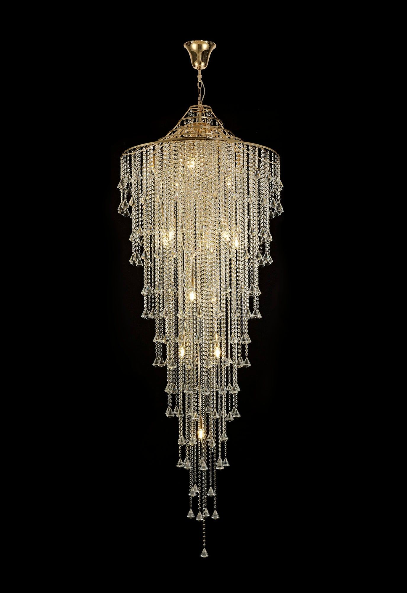 Inina Tall Pendant 15 Light - French Gold/Polished Chrome - Image 2