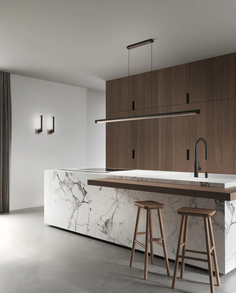 Inlay S1400/ S1900 Linear Pendant- Matt Black/Satin Gold & Silver - Image 8
