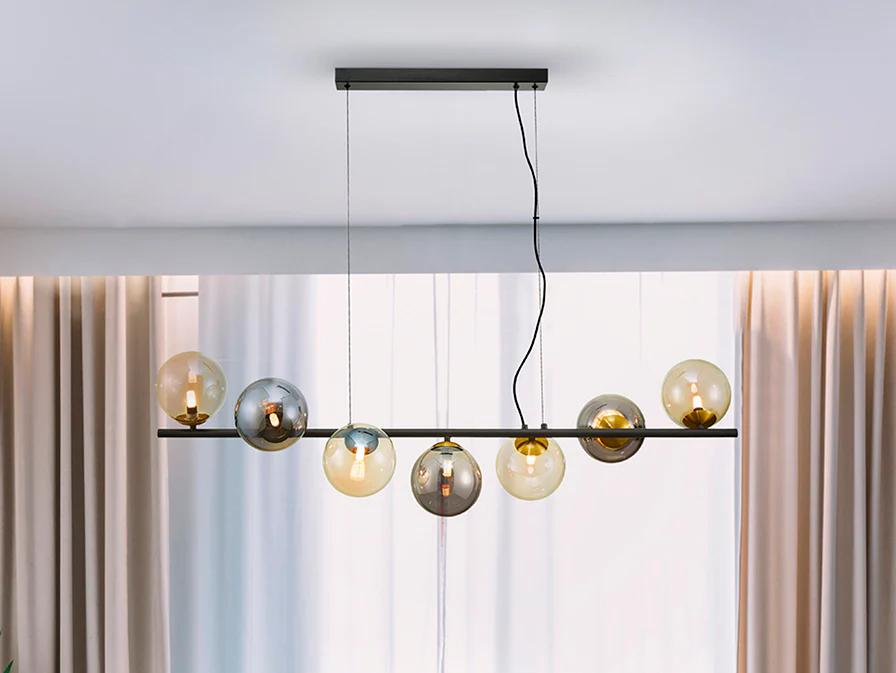 Inoa 7L Kitchen Table Island Light-  Black-Smoke-Amber Finish - Image 2
