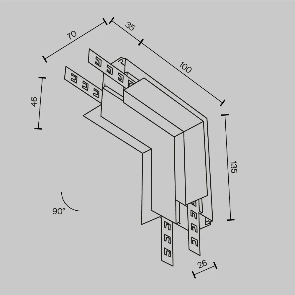 Internal L-connector Exility recessed - Image 5