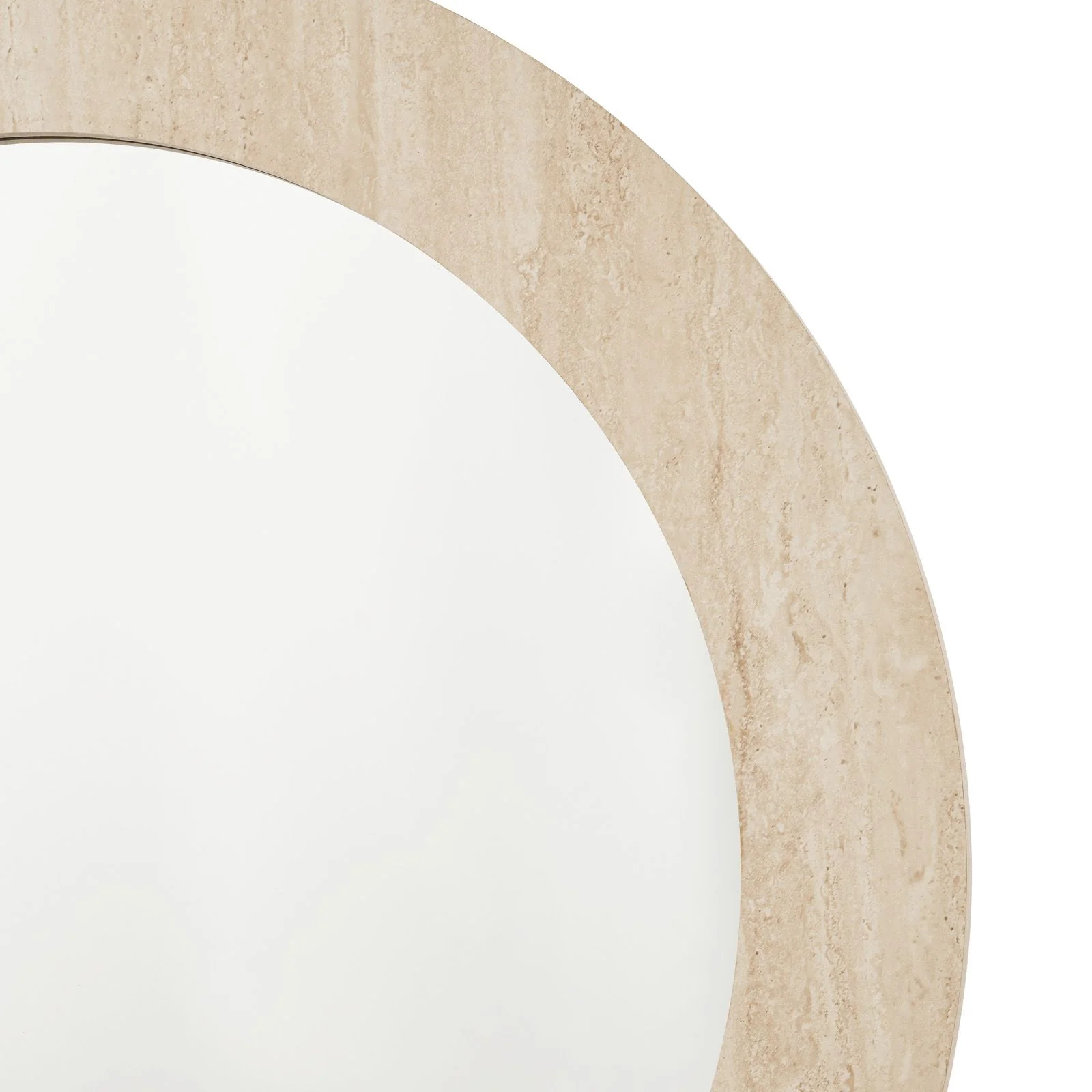Ioana Round Mirror- Travertine Effect 80cm - Image 2