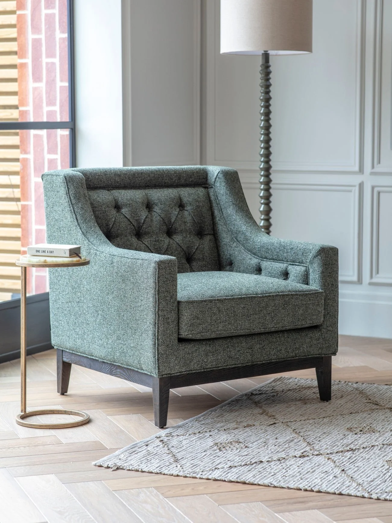 Theodore Buttoned Armchair - Various Colours - Image 16