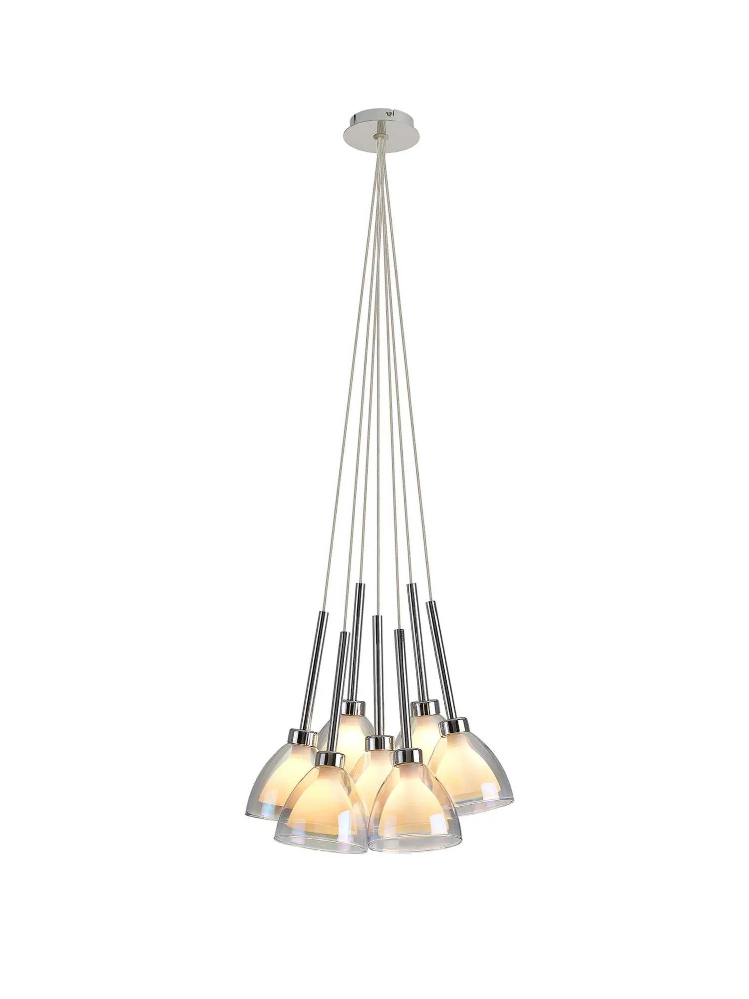 Ipswich 23cm 1.5m Cluster Pendant With Curved Cone Glass, 7 Light G9 - Image 3