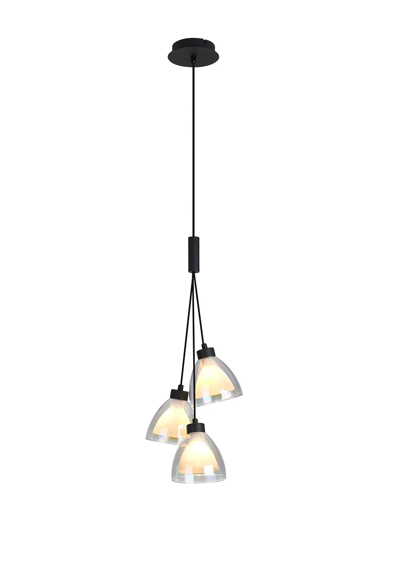 Ipswich 2m 1 Drop Cluster Pendant With Curved Cone Glass, 3 Light G9 - Image 2