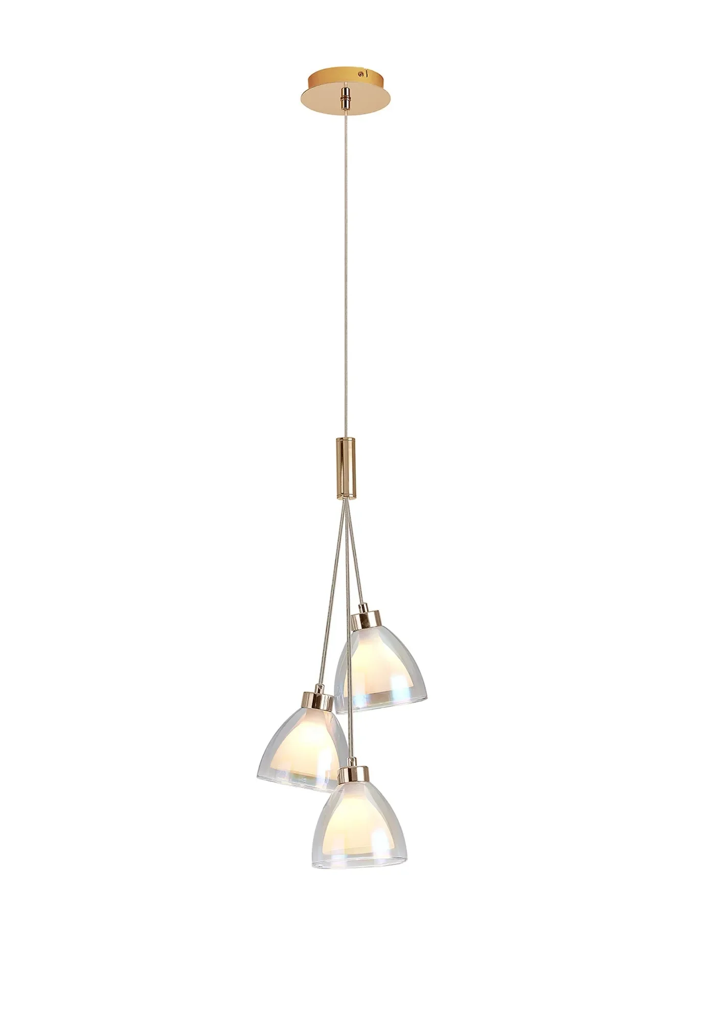 Ipswich 2m 1 Drop Cluster Pendant With Curved Cone Glass, 3 Light G9 - Image 3