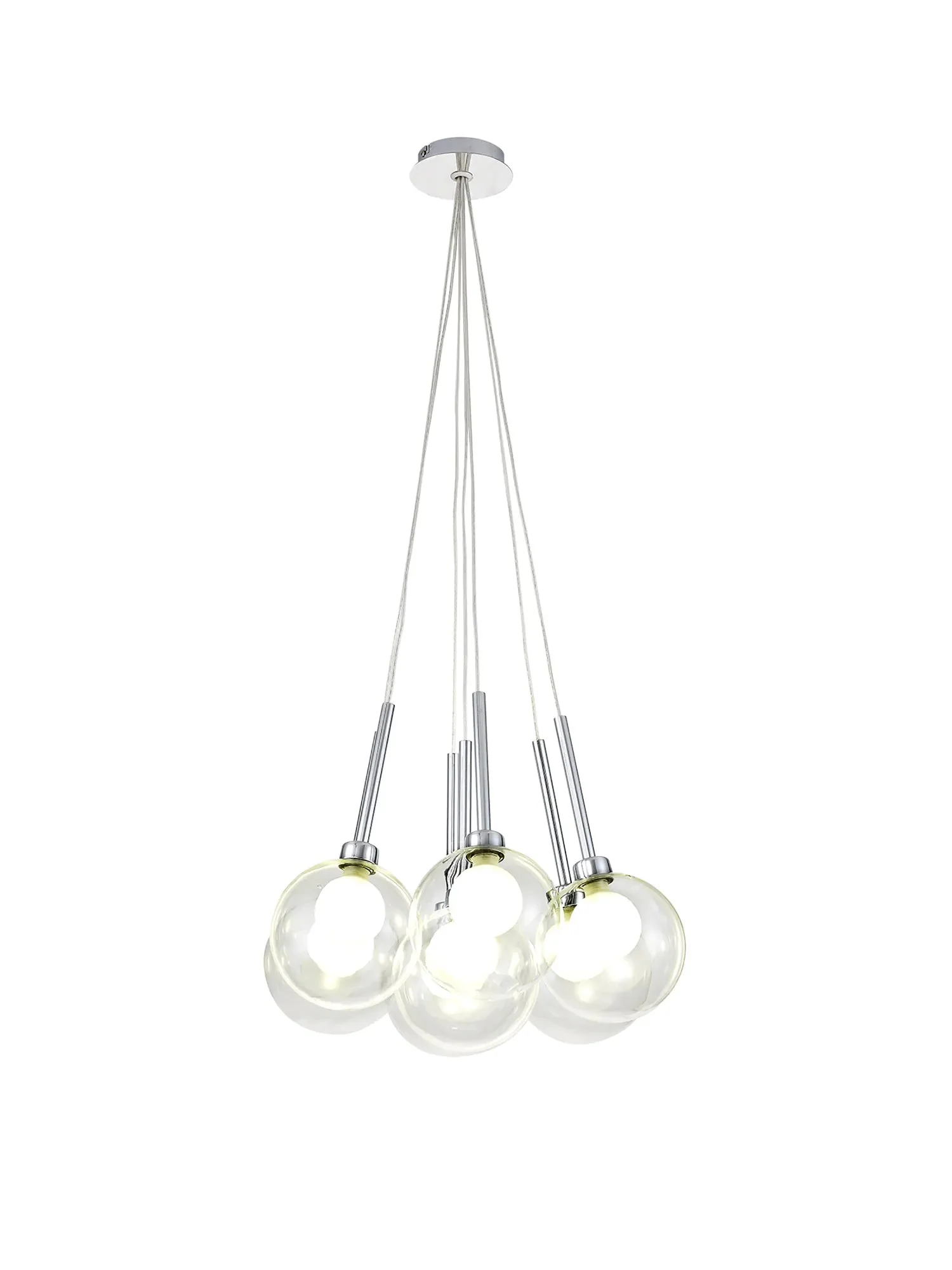 Ipswich Cluster Pendant 1.5m, 7 x G9, Various Type Shades - Image 2