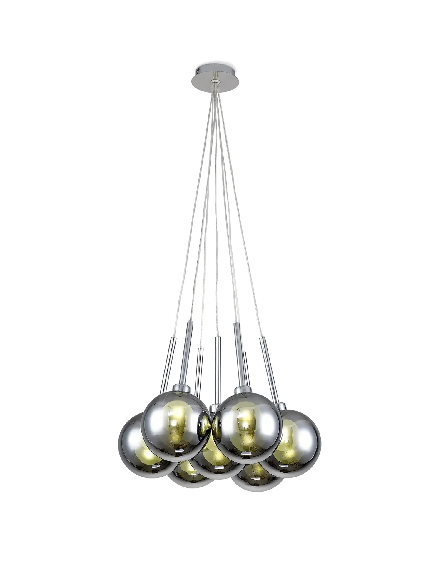 Ipswich Cluster Pendant 1.5m, 7 x G9, Various Type Shades - Image 3