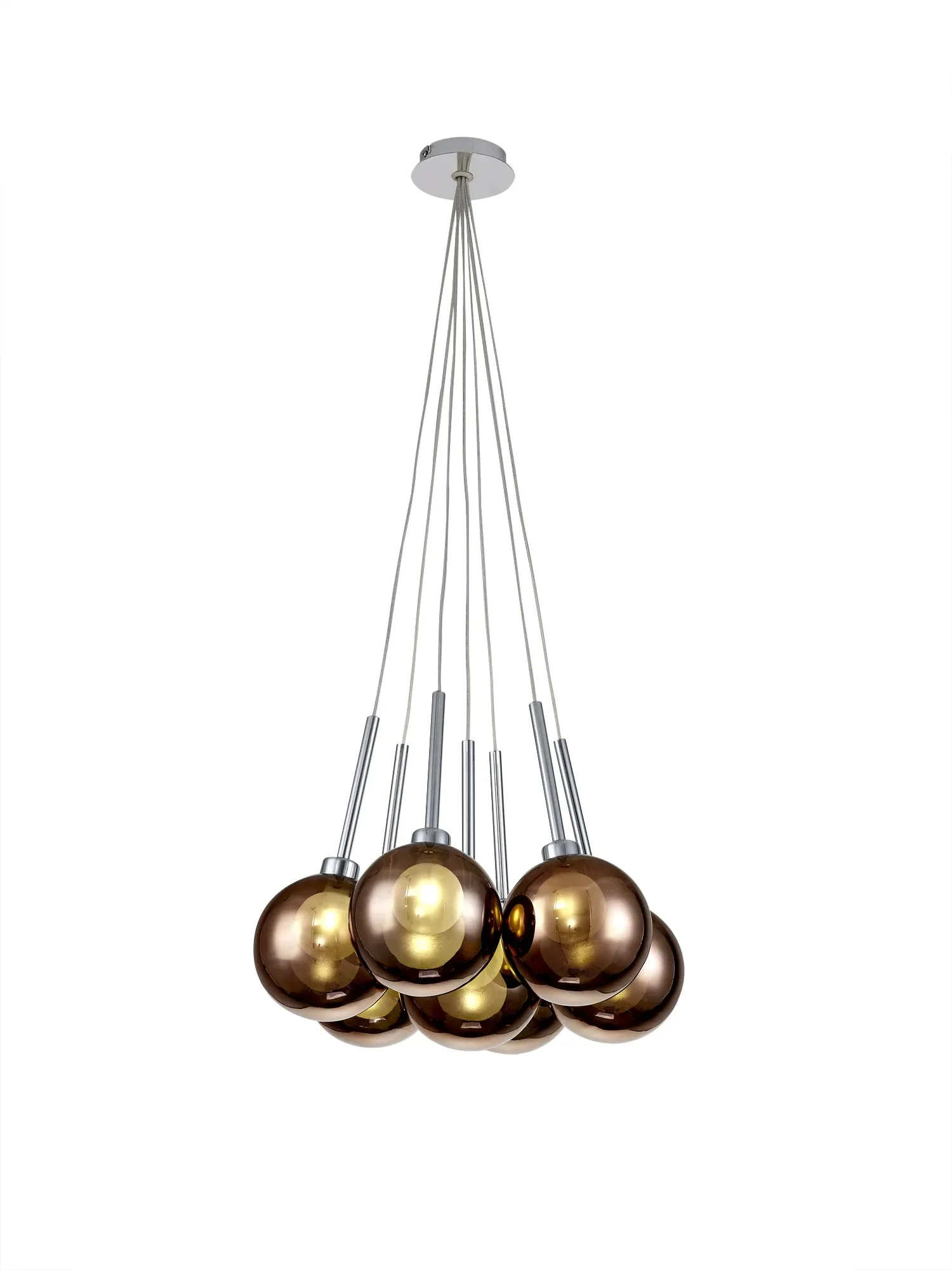Ipswich Cluster Pendant 1.5m, 7 x G9, Various Type Shades - Image 4