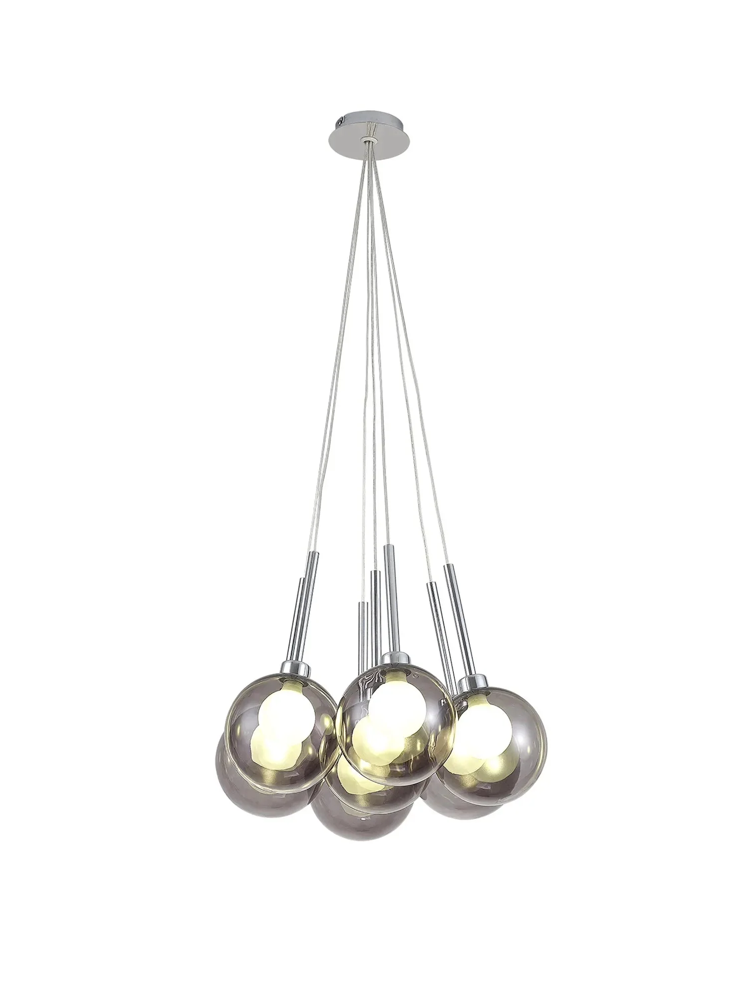 Ipswich Cluster Pendant 1.5m, 7 x G9, Various Type Shades - Image 5