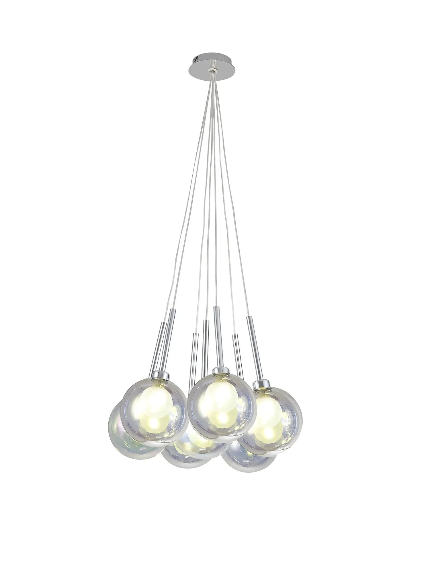 Ipswich Cluster Pendant 1.5m, 7 x G9, Various Type Shades - Image 6