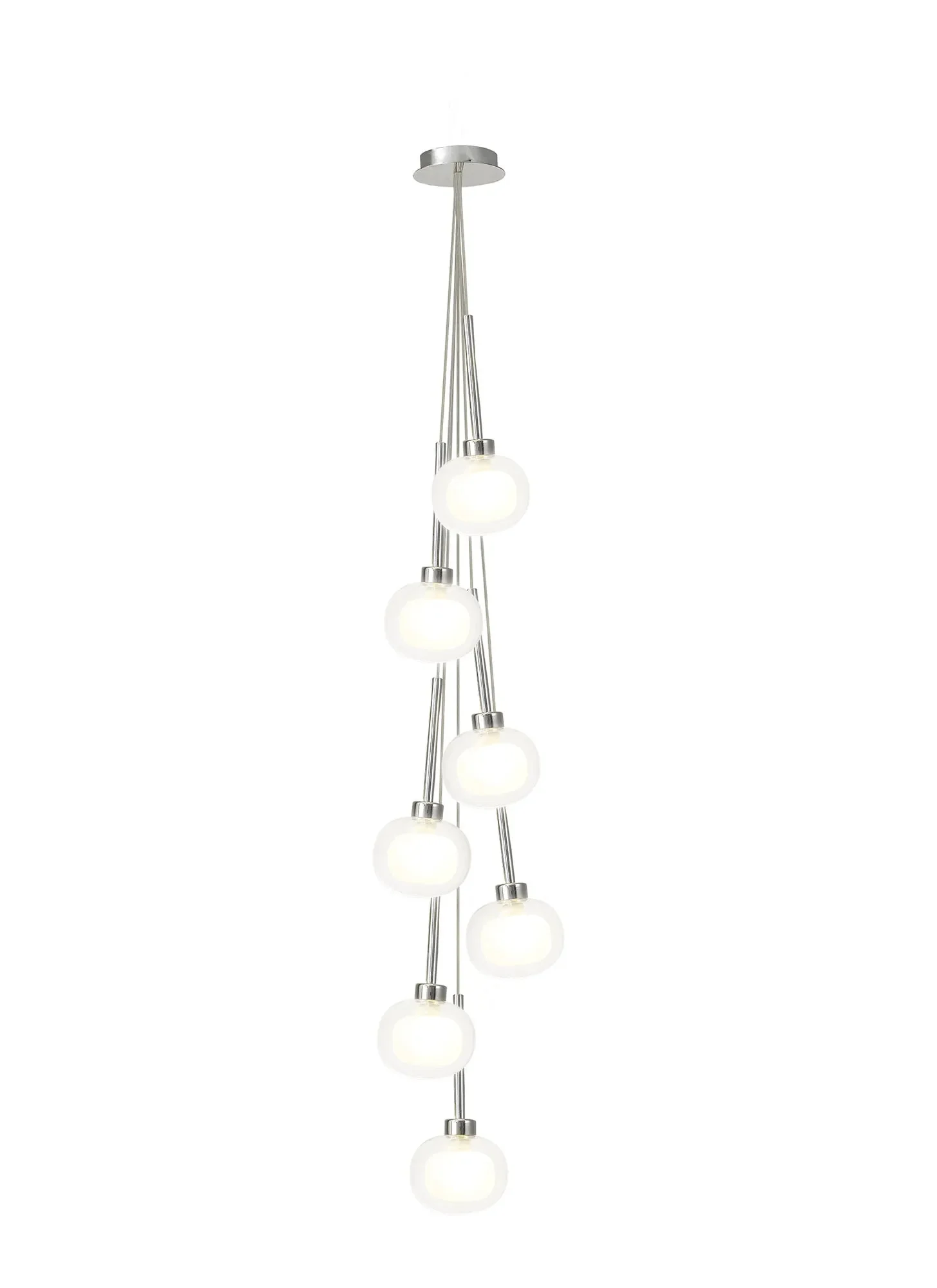 Ipswich Cluster Pendant 1.5m, 7 x G9, Various Type Shades - Image 7