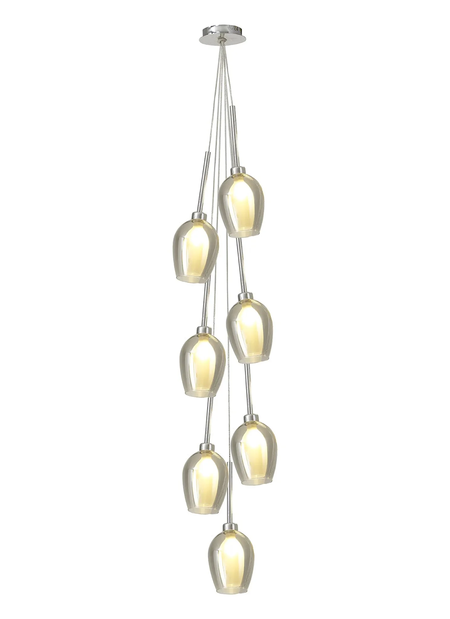 Ipswich Cluster Pendant 1.5m, 7 x G9, Various Type Shades - Image 8