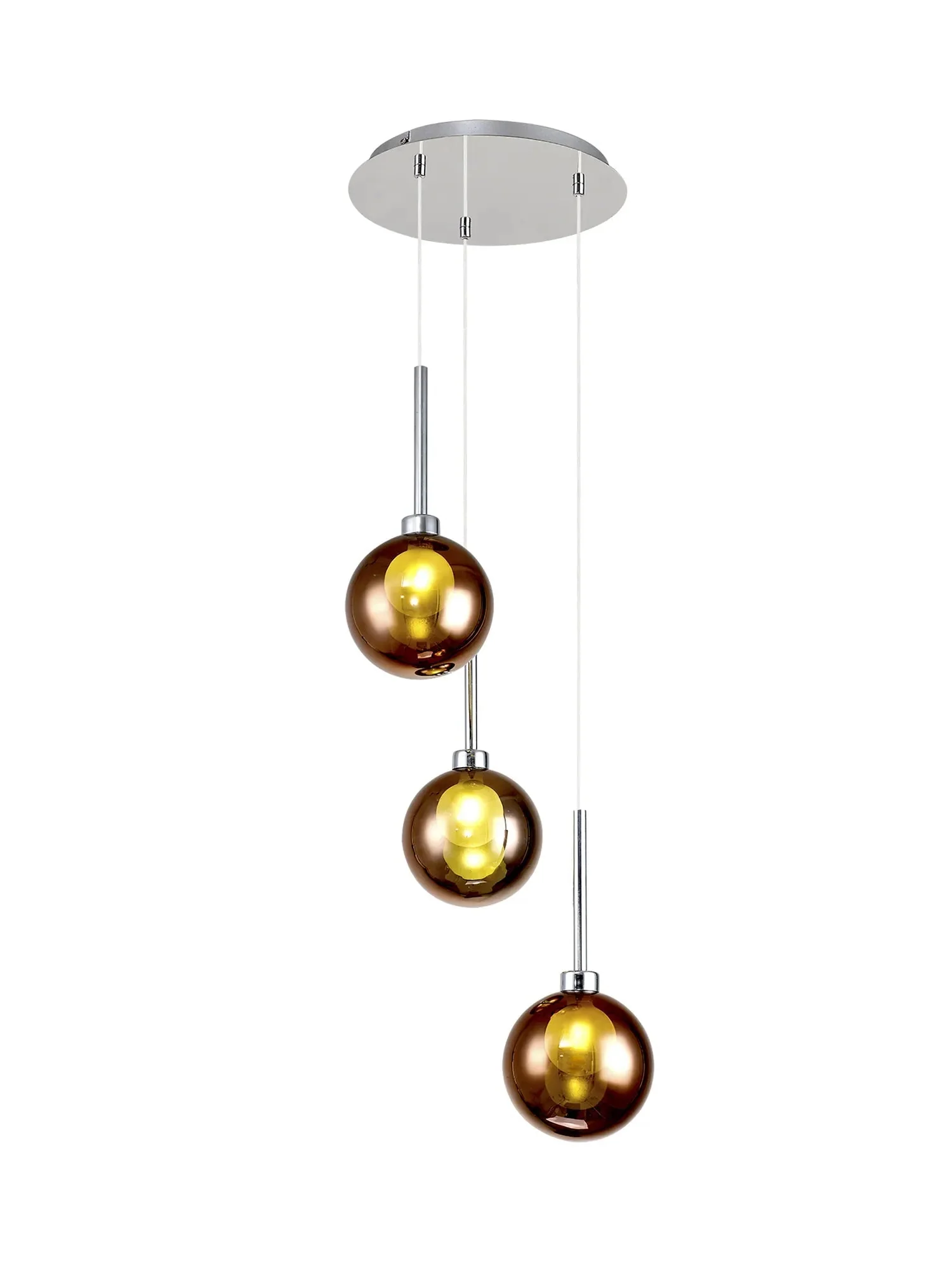 Ipswich Cluster Round Pendant, 3 x G9, Various Type Shades - Image 10