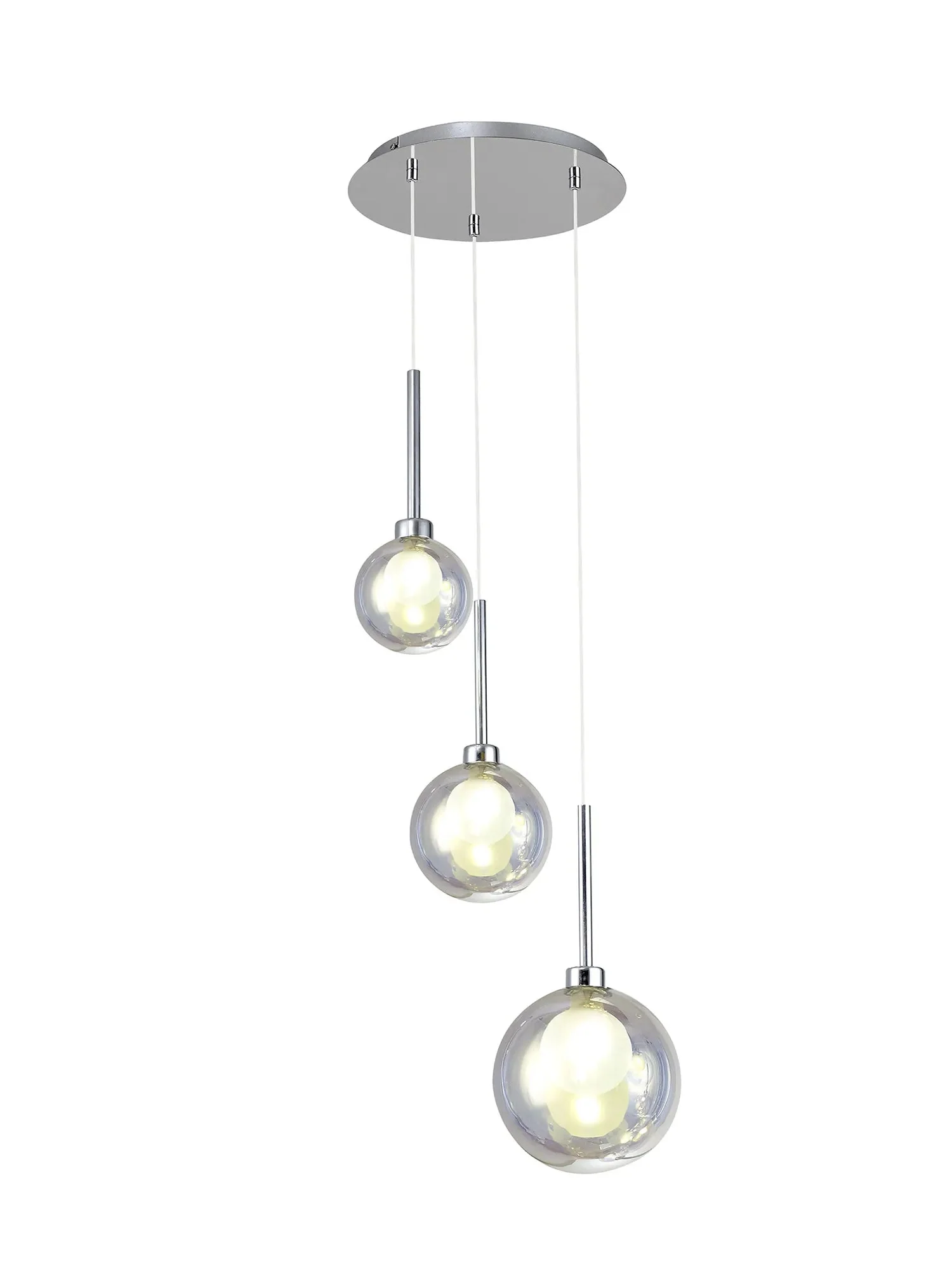 Ipswich Cluster Round Pendant, 3 x G9, Various Type Shades - Image 13