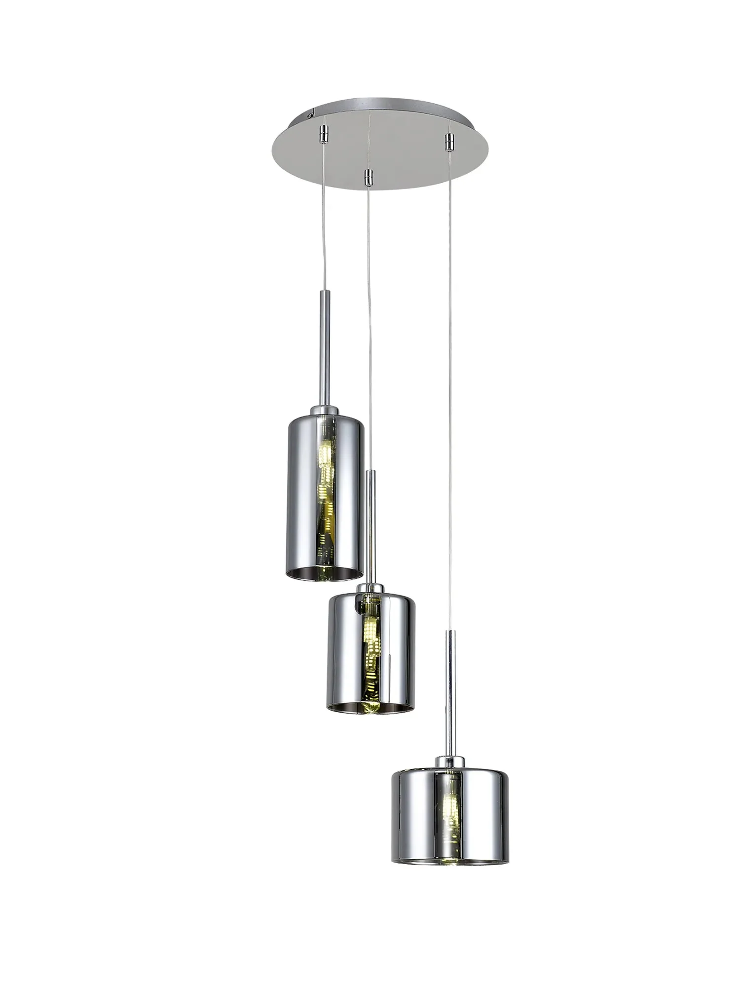 Ipswich Cluster Round Pendant, 3 x G9, Various Type Shades - Image 2