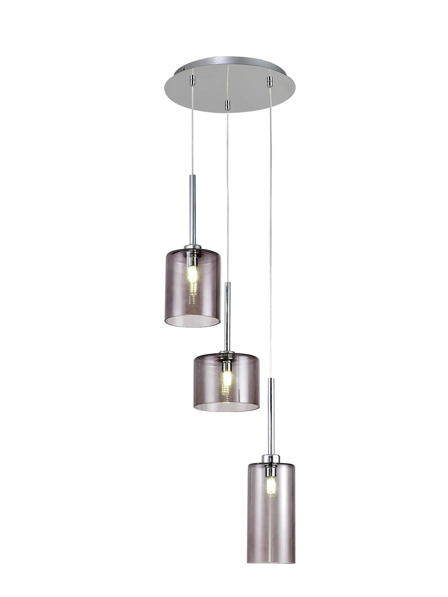 Ipswich Cluster Round Pendant, 3 x G9, Various Type Shades - Image 3