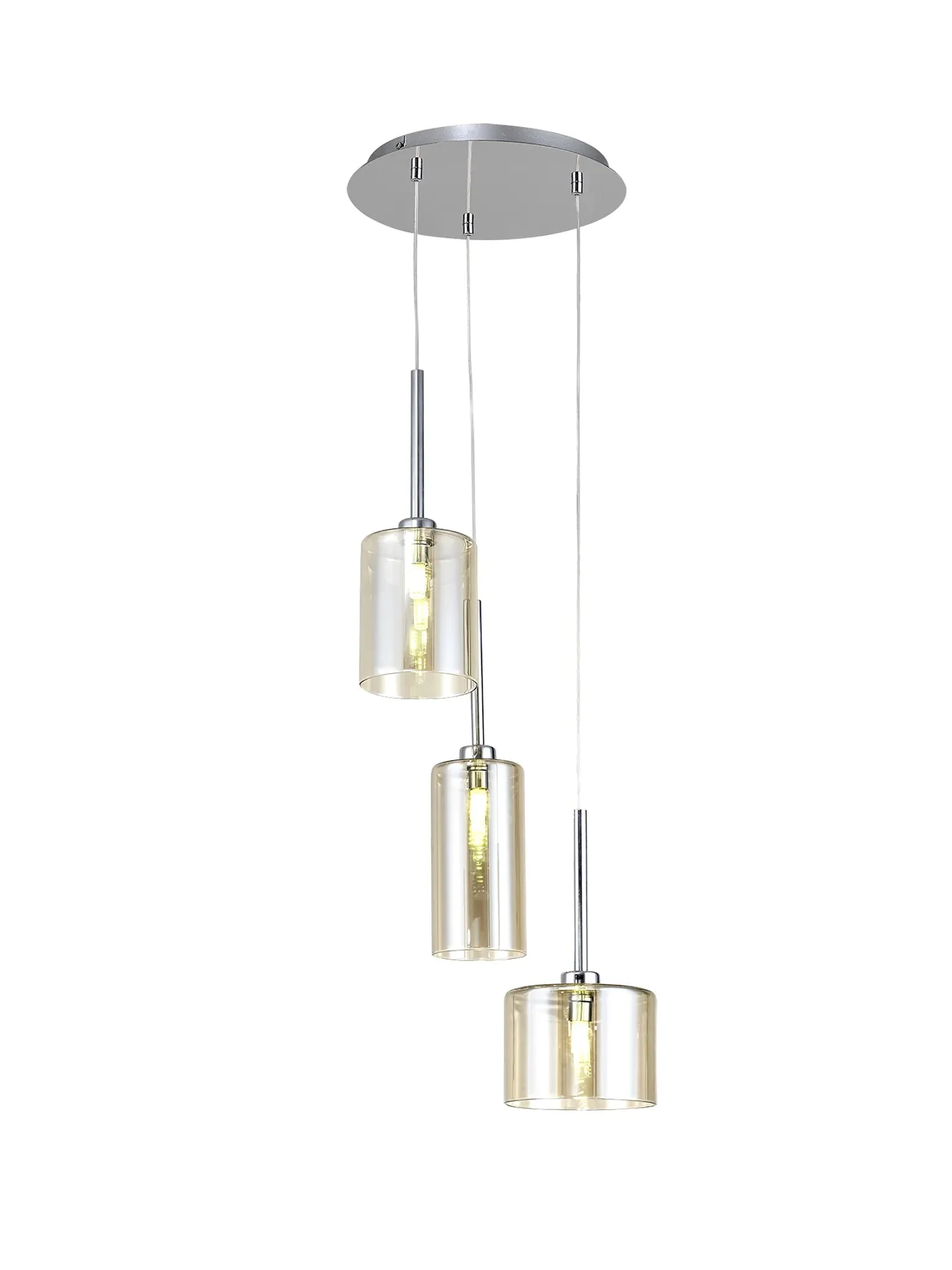 Ipswich Cluster Round Pendant, 3 x G9, Various Type Shades - Image 4