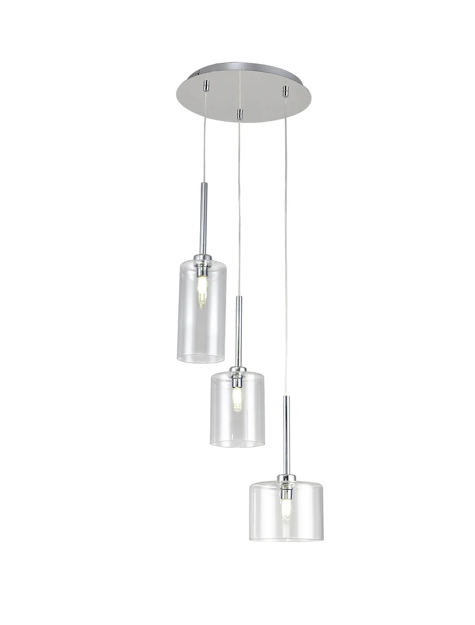 Ipswich Cluster Round Pendant, 3 x G9, Various Type Shades - Image 5