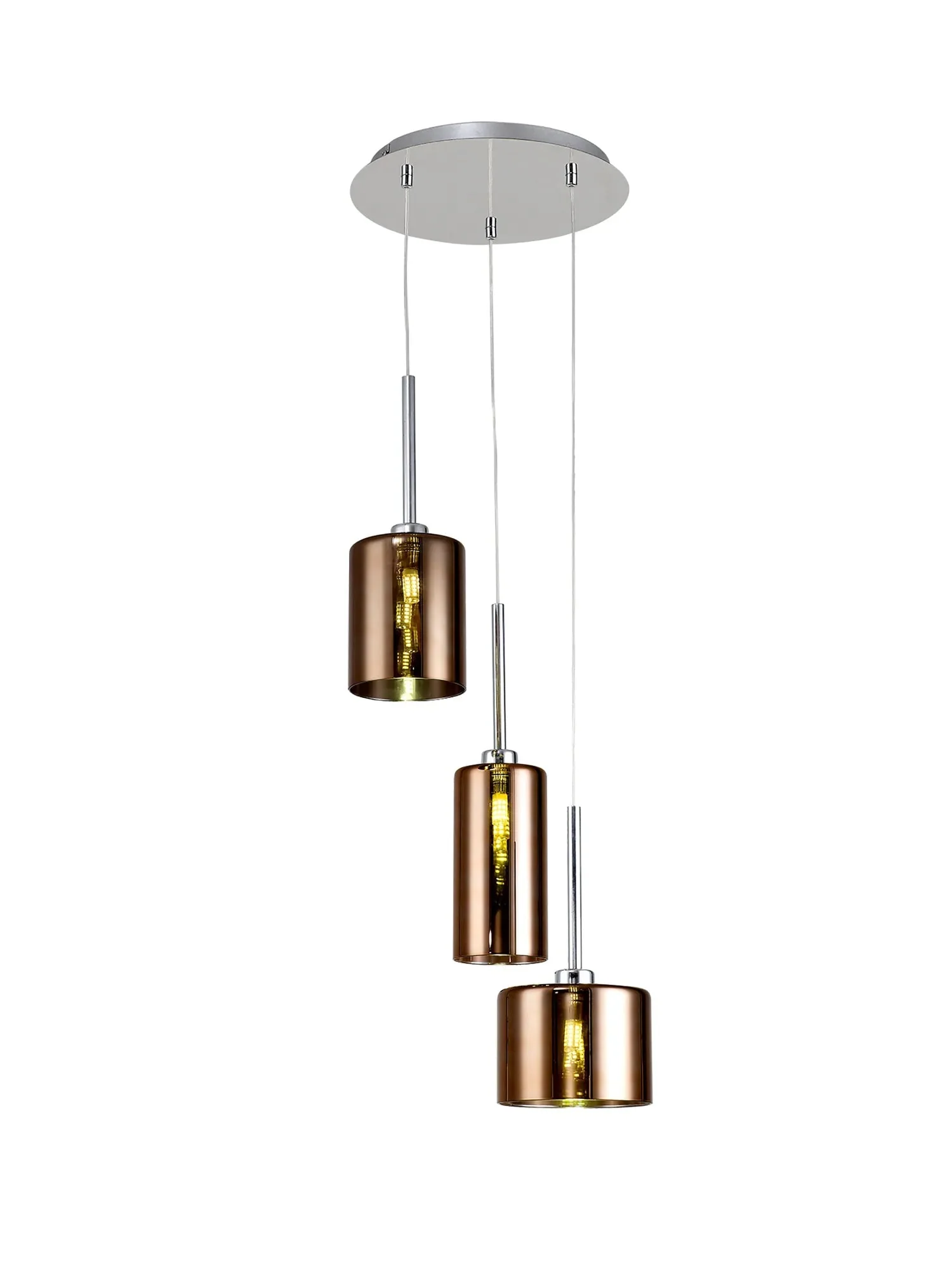 Ipswich Cluster Round Pendant, 3 x G9, Various Type Shades - Image 6