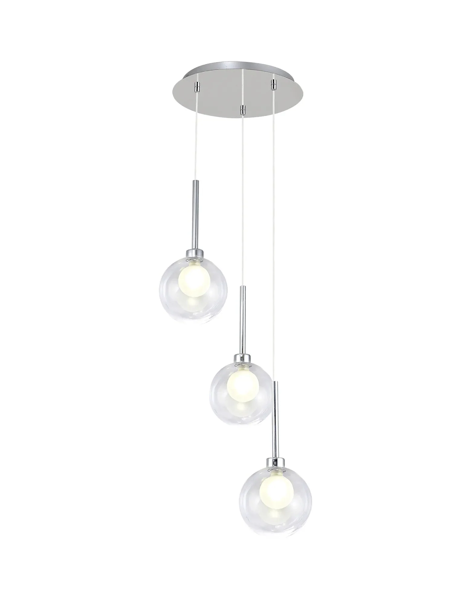 Ipswich Cluster Round Pendant, 3 x G9, Various Type Shades - Image 8