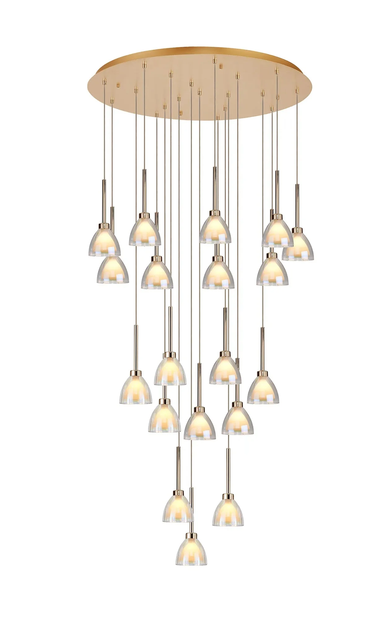 Ipswich Oval Pendant With Curved Cone 19Lt Glass G9 - Image 2
