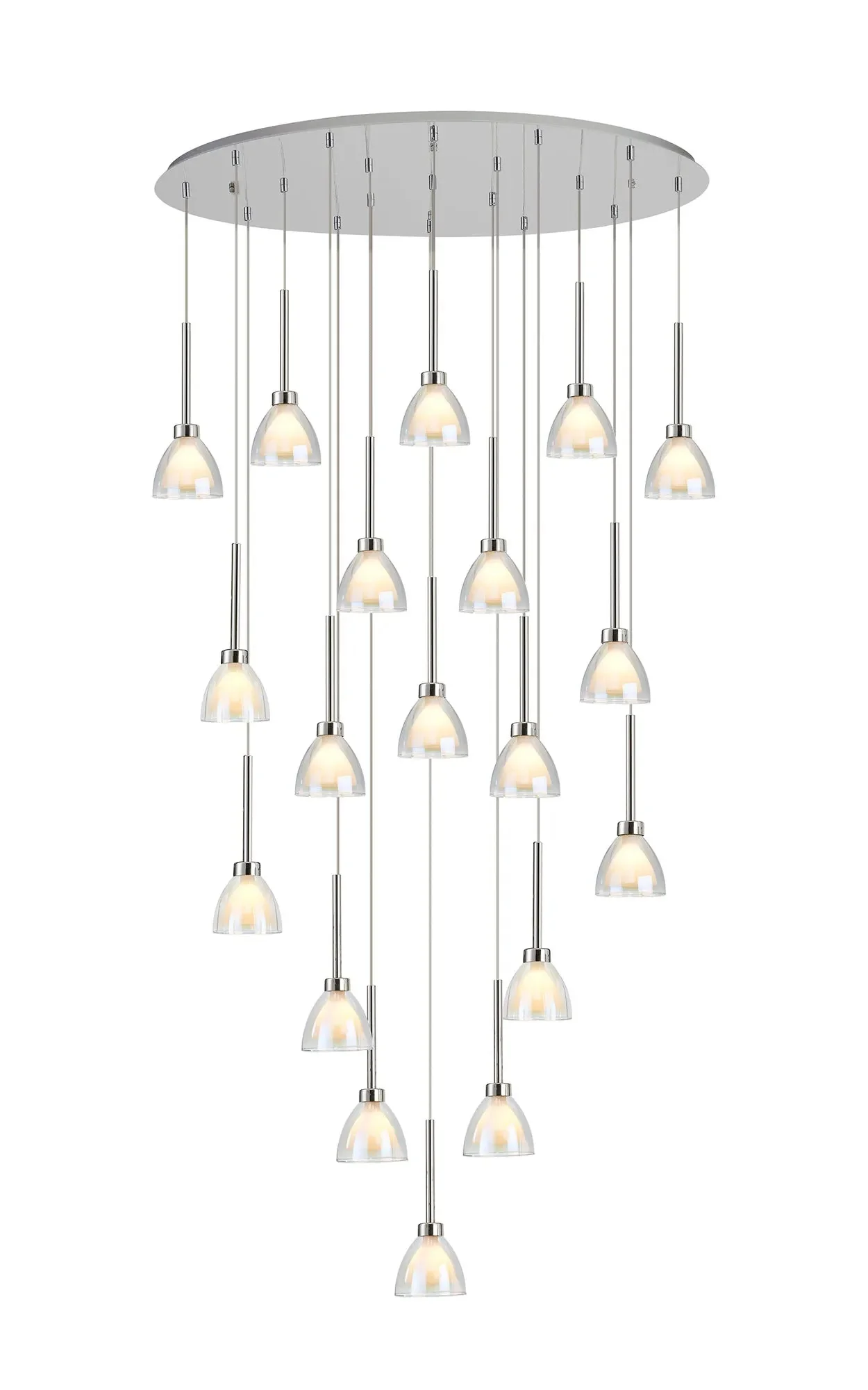 Ipswich Oval Pendant With Curved Cone 19Lt Glass G9 - Image 3