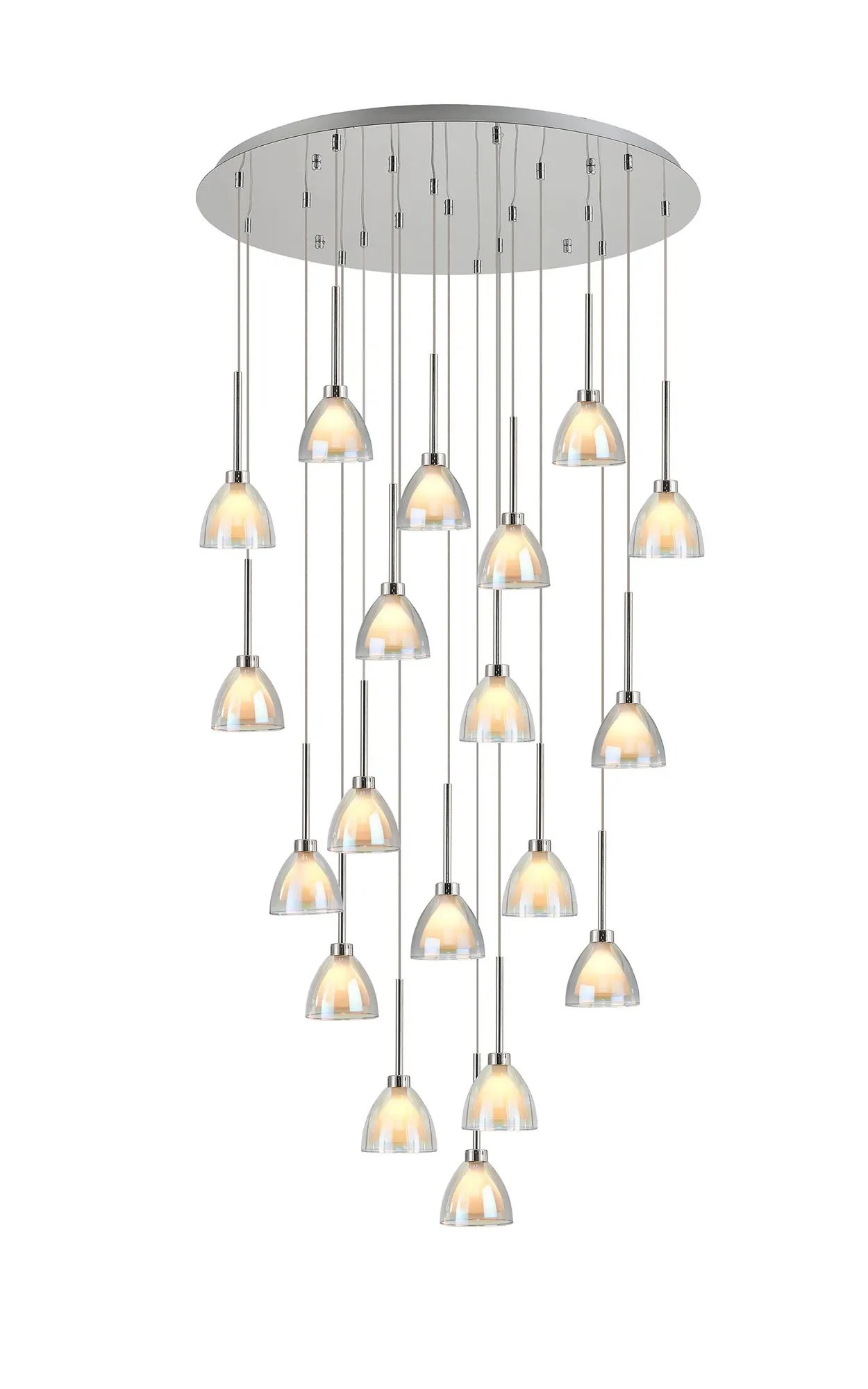 Ipswich Oval Pendant With Curved Cone 19Lt Glass G9 - Image 4