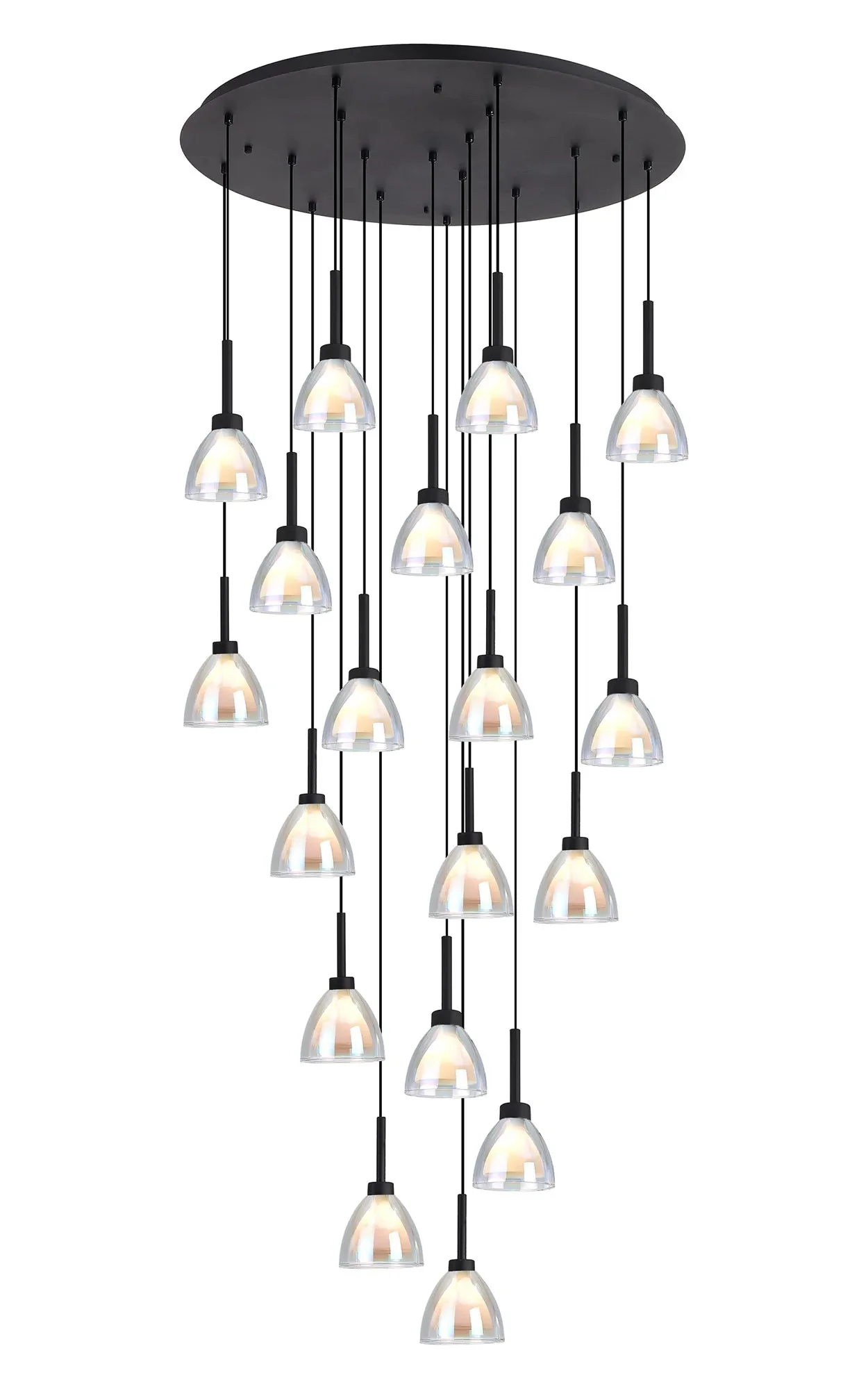 Ipswich Oval Pendant With Curved Cone 19Lt Glass G9 - Image 5
