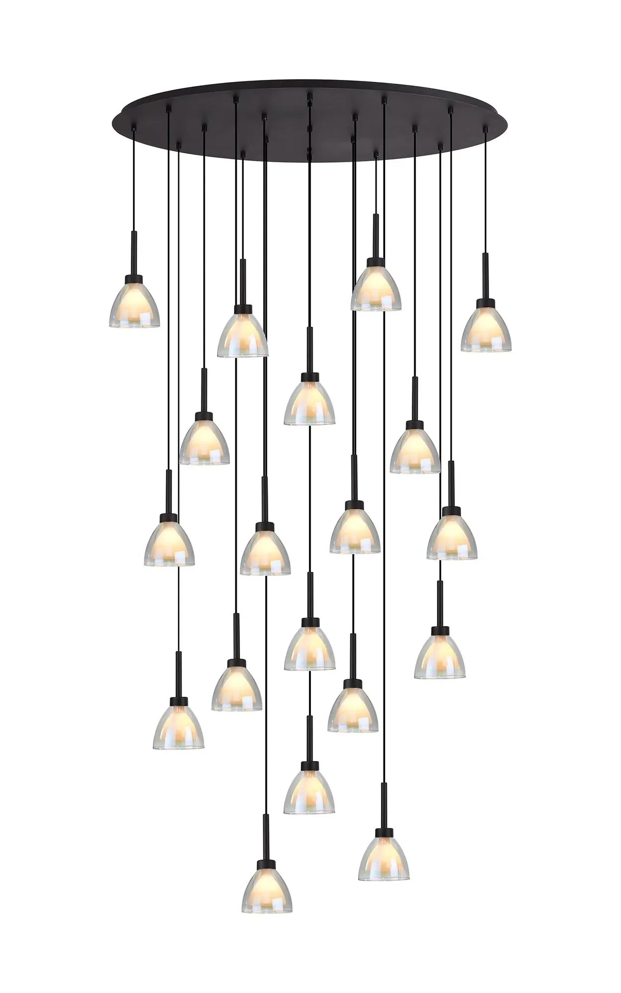 Ipswich Oval Pendant With Curved Cone 19Lt Glass G9 - Image 6