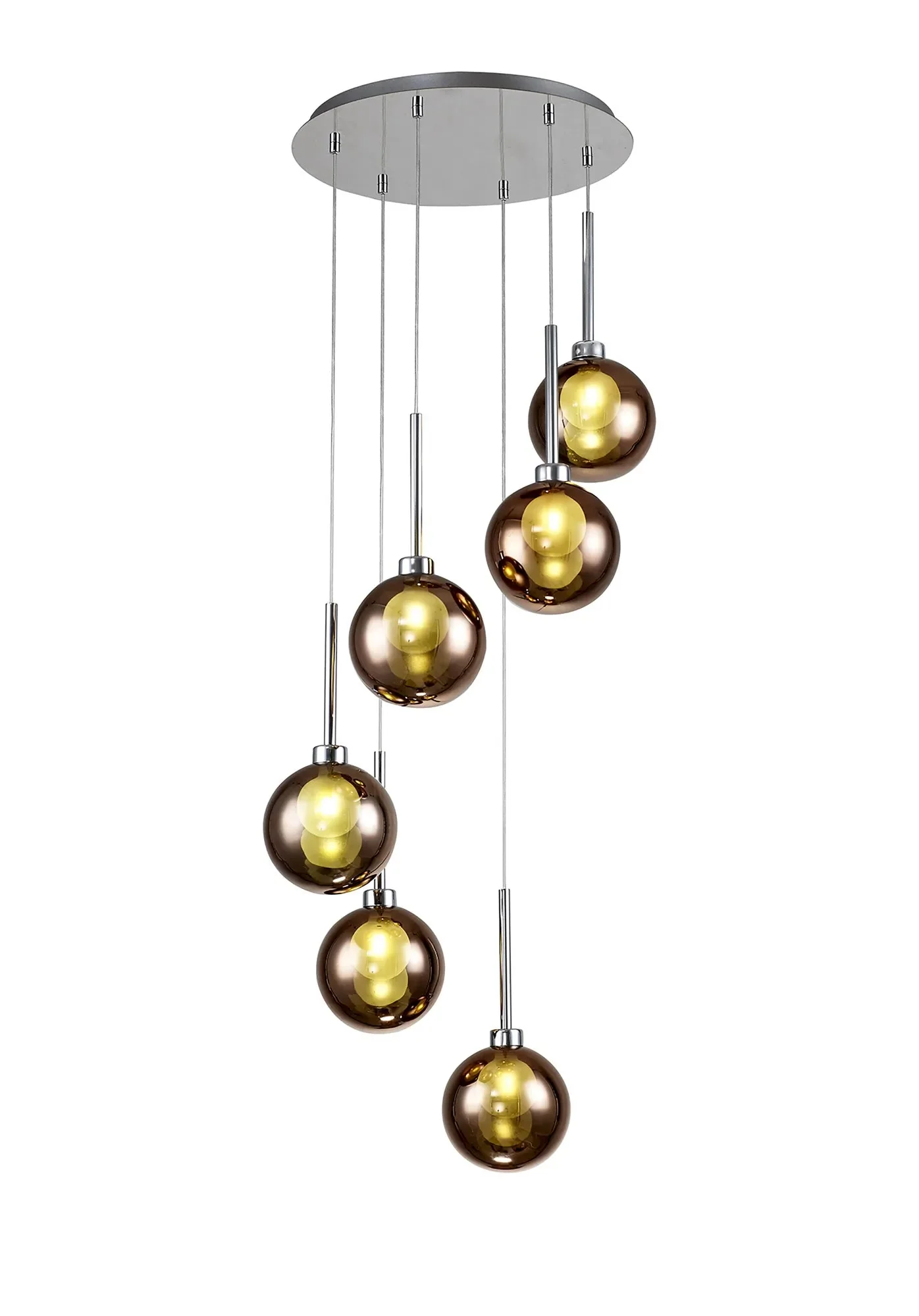 Ipswich Round Pendant, 6 x G9, Various Type Shades - Image 6