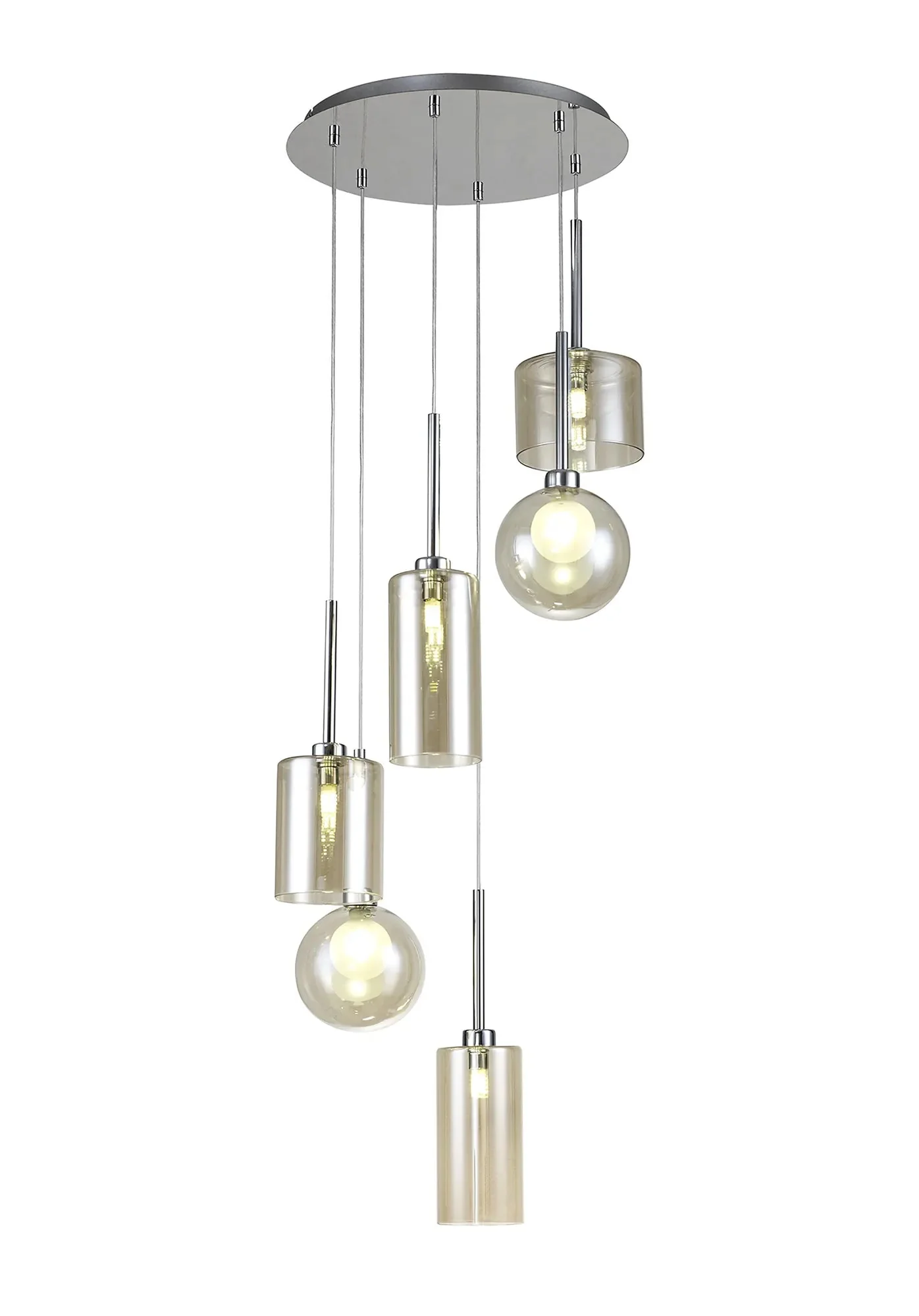 Ipswich Round Pendant, 6 x G9, Various Type Shades - Image 8