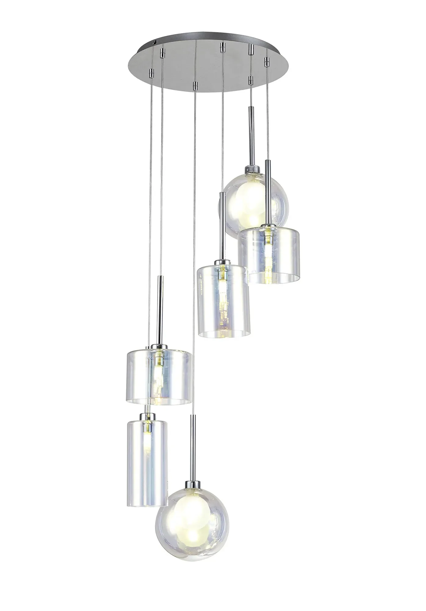 Ipswich Round Pendant, 6 x G9, Various Type Shades - Image 9