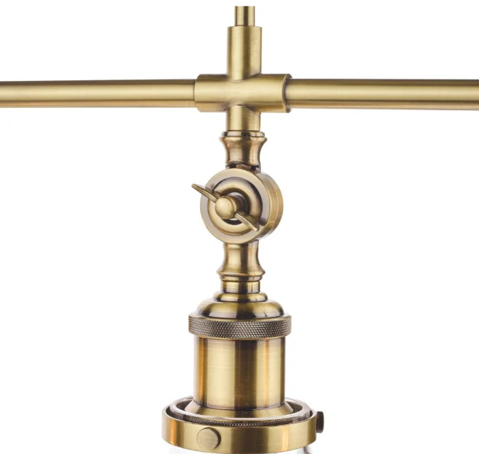 Isaac 3lt Bar Pendant Antique Brass/ Satin Nickel - Image 2