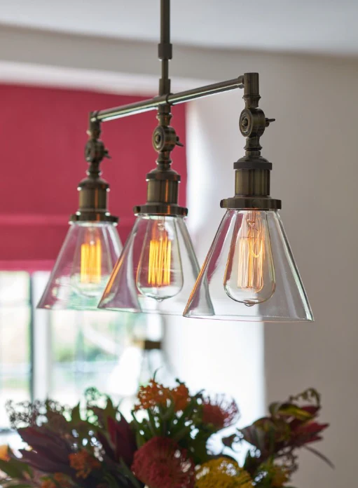 Isaac 3lt Bar Pendant Antique Brass/ Satin Nickel - Image 4