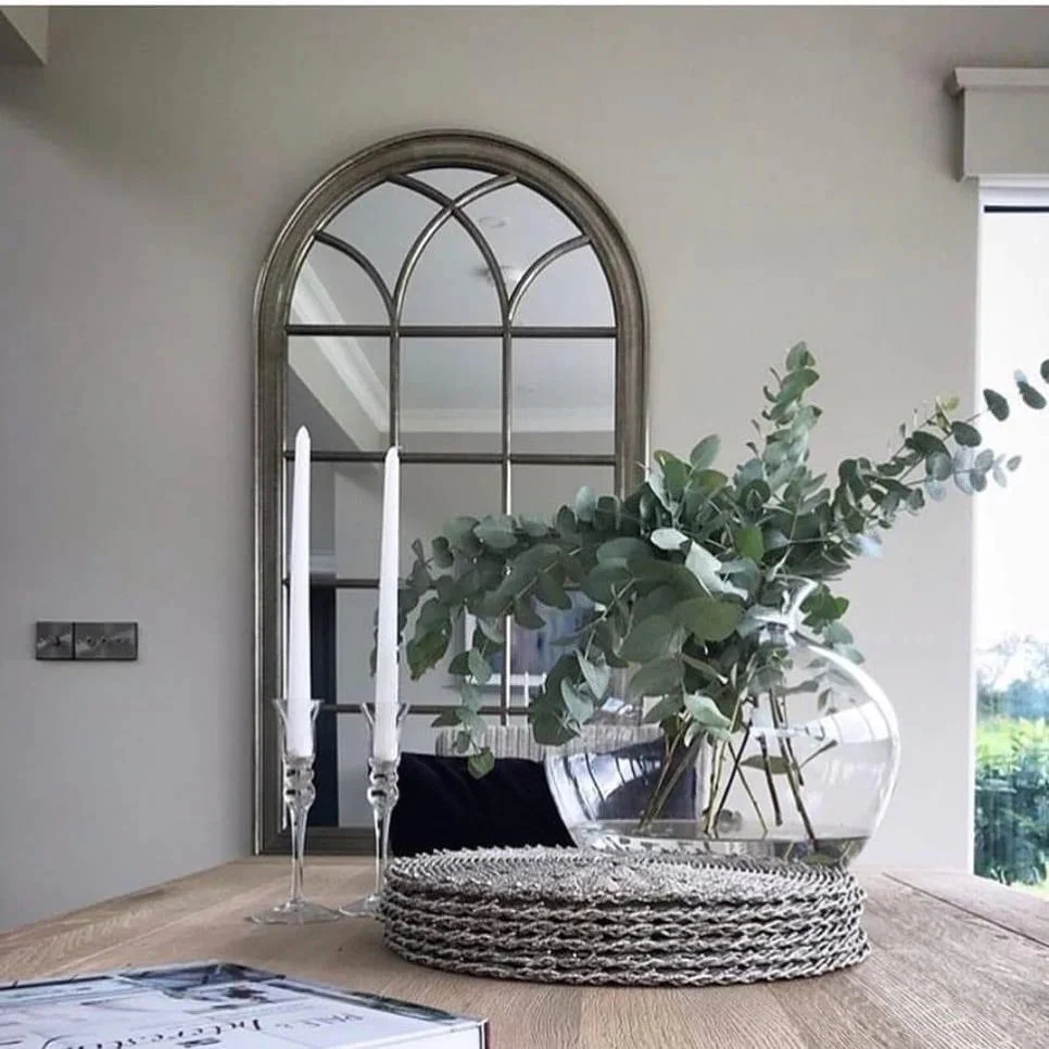 Isabella Arched Mirror - Champagne Gold & Silver Finish - Image 3