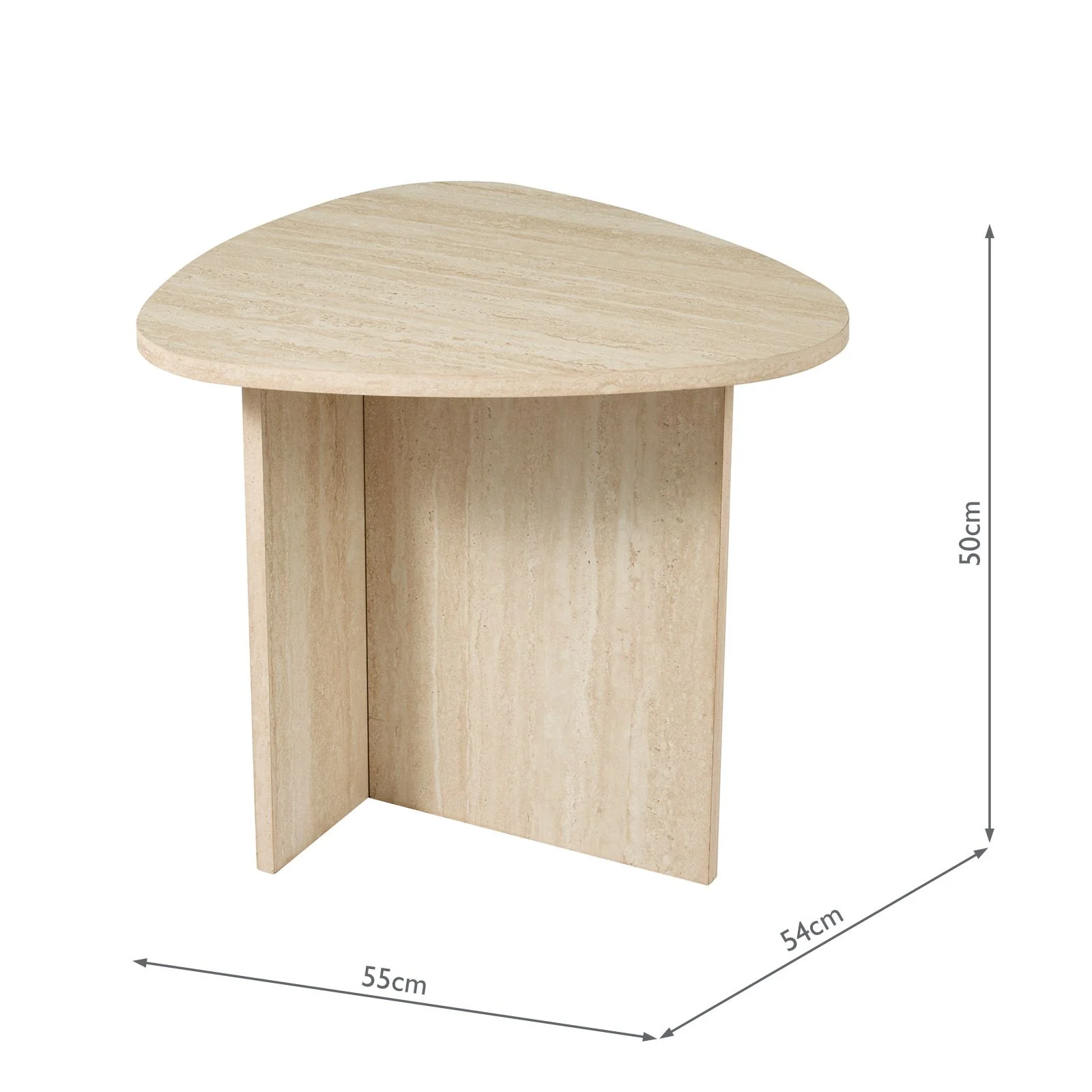 Isidro Side Table- Brown Stone Travertine Effect - Image 3