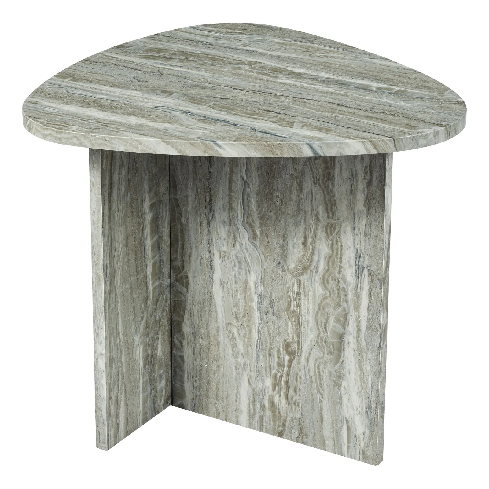 Isidro Side Table- Brown Stone Travertine Effect - Image 4