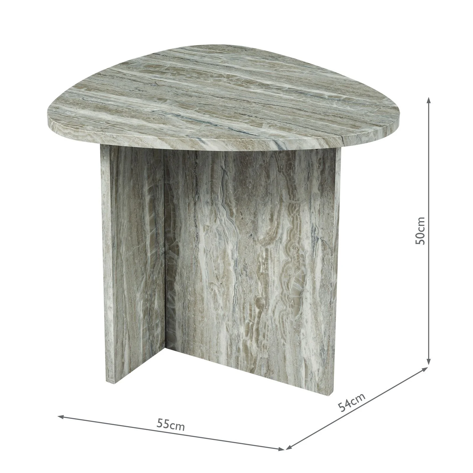 Isidro Side Table- Brown Stone Travertine Effect - Image 6
