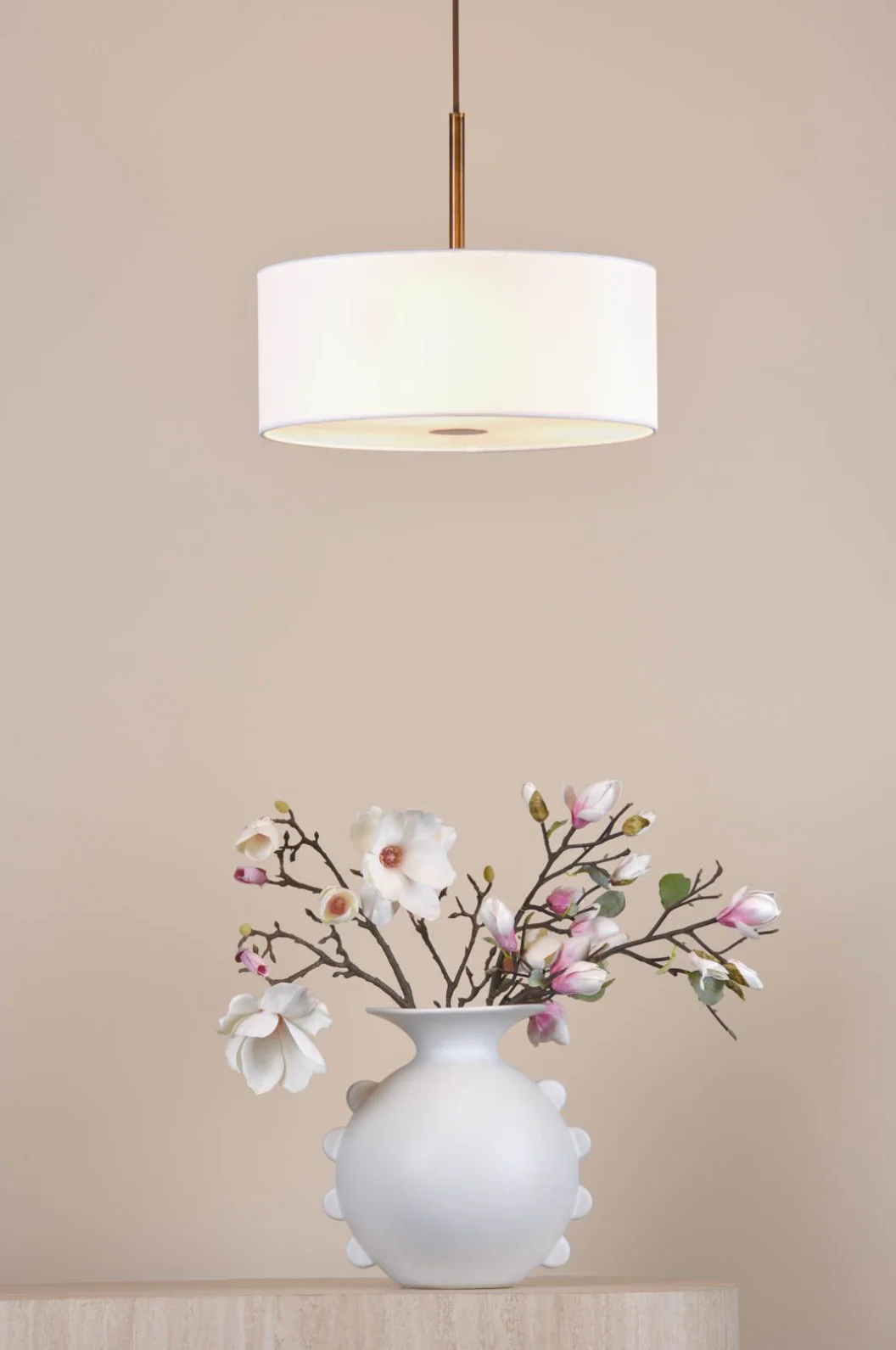 Isla 3 Light Pendant- Antique Bronze and Ivory Shade - Image 6
