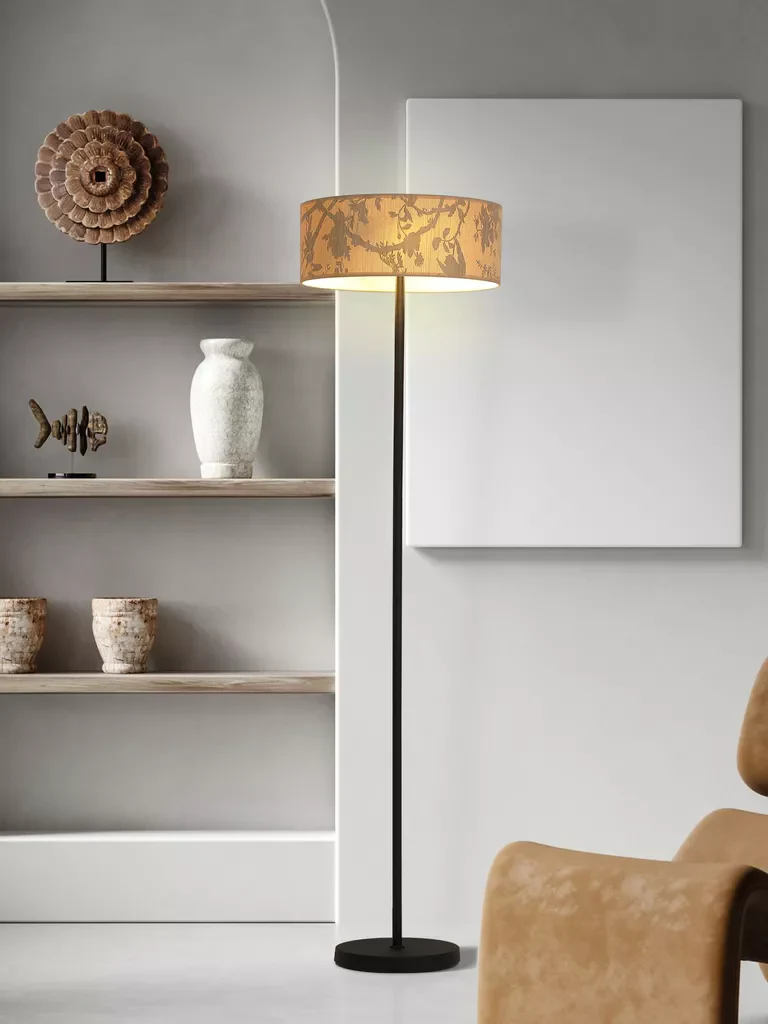 Isla 3Lt Floor Lamp- Recycled Paper Shade and Black Metal - Image 3